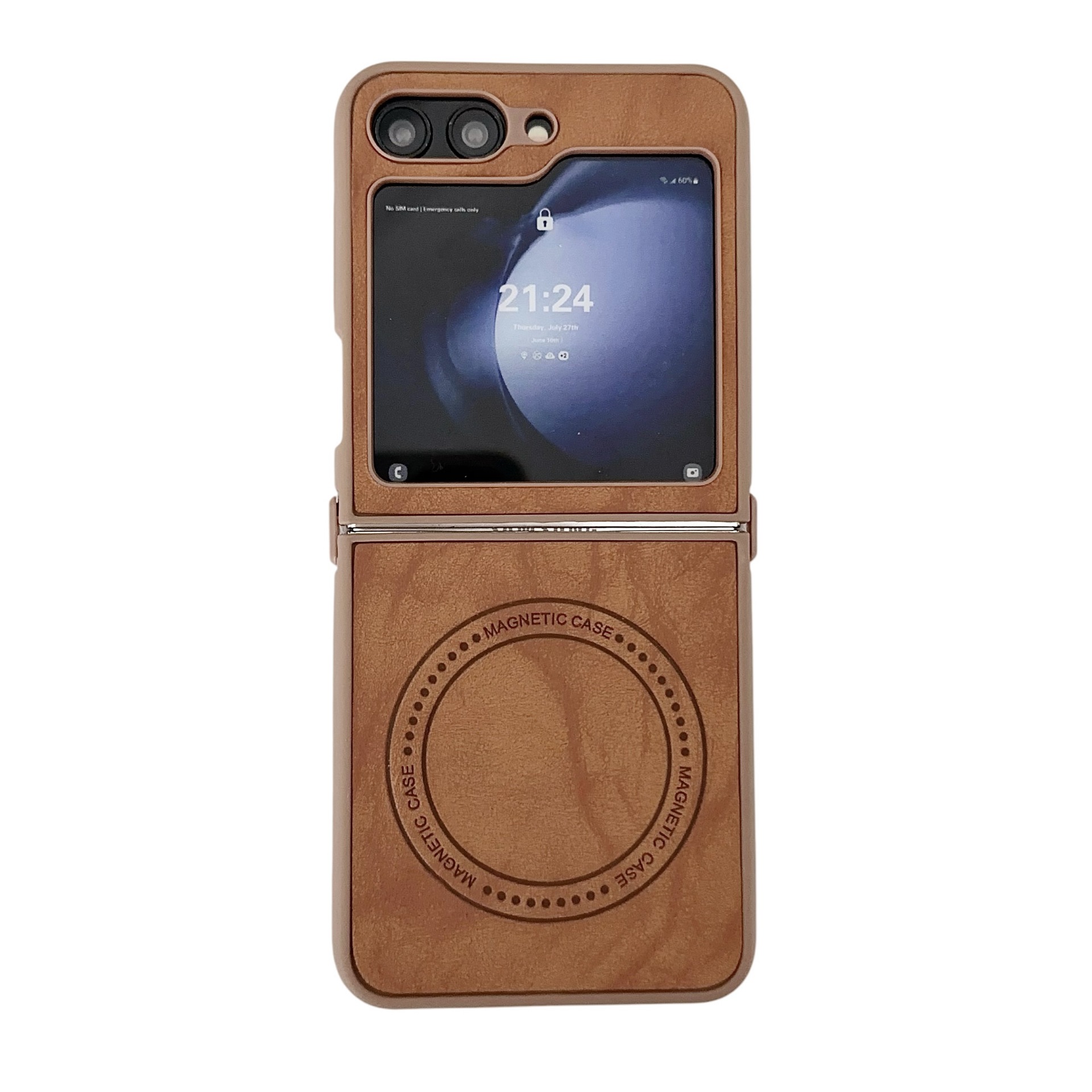 Compatible with Samsung Z Flip 7/6/5 phone case, 4/3 inches, built-in wireless charging, magnetic closure, sheepskin folding screen protective case.