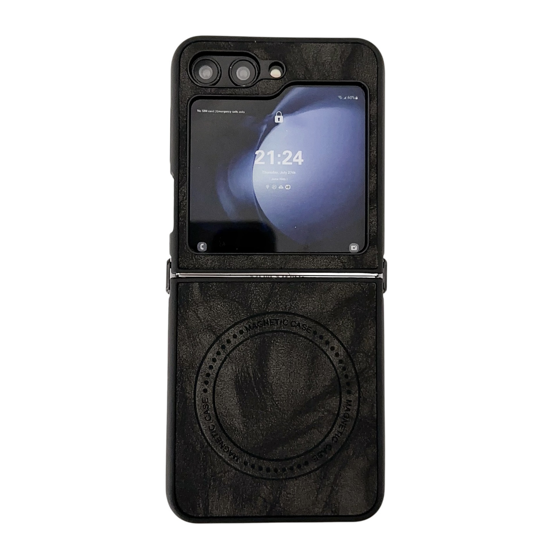 Compatible with Samsung Z Flip 7/6/5 phone case, 4/3 inches, built-in wireless charging, magnetic closure, sheepskin folding screen protective case.