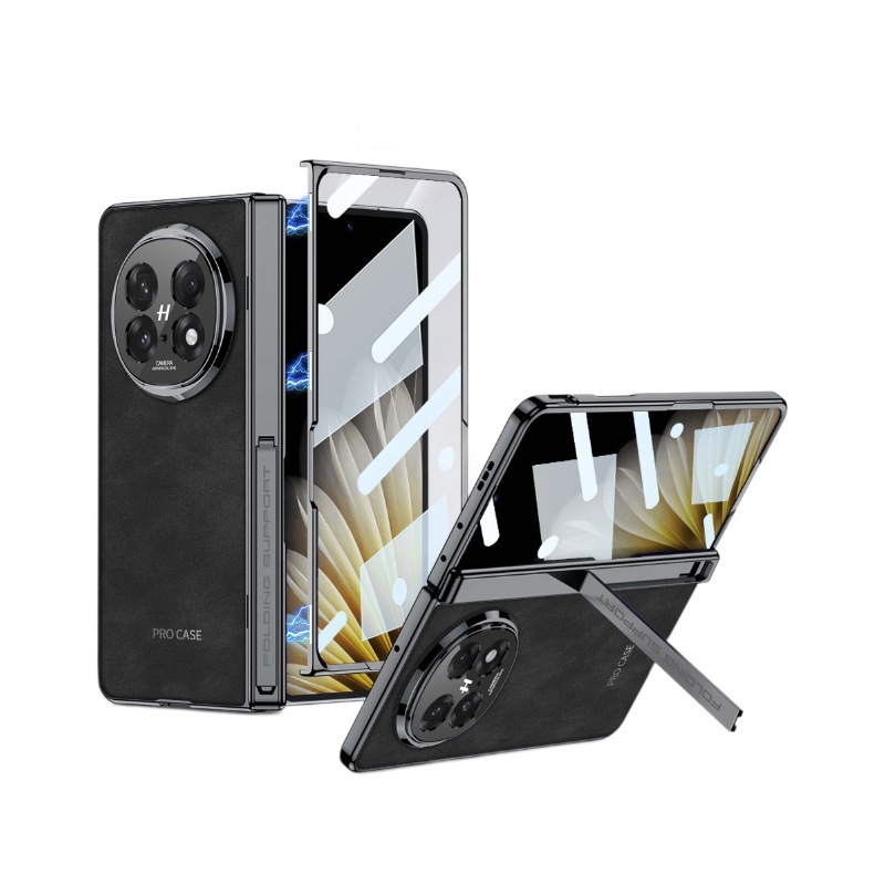 Compatible with OPPO Find N5 phone case, vegan leather, magnetic hinge stand, full-coverage N5 folding screen protective case