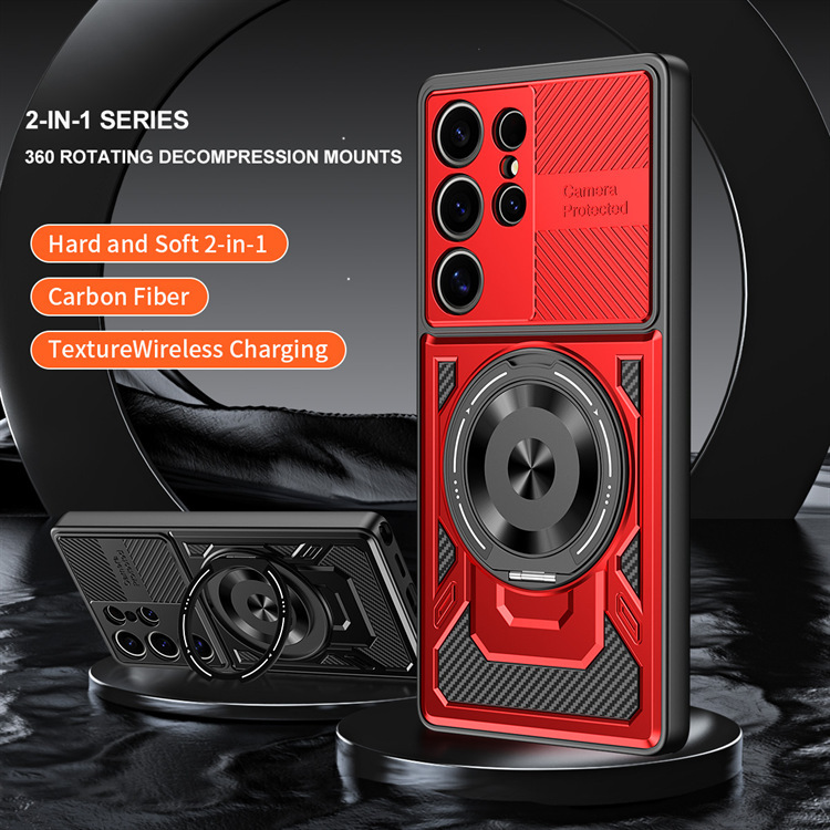 Compatible with Samsung S26 Ultra phone case, A57 rotating stand, S25FE magnetic wireless charging 24Plus protective case