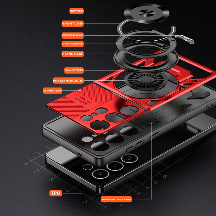 Compatible with Samsung S26 Ultra phone case, A57 rotating stand, S25FE magnetic wireless charging 24Plus protective case