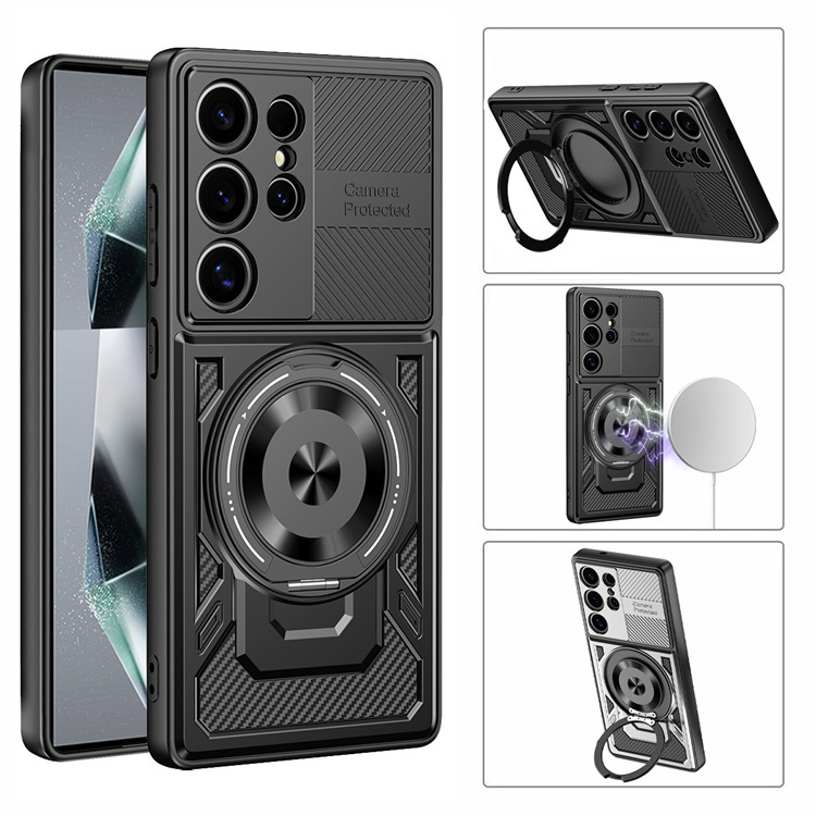 Compatible with Samsung S26 Ultra phone case, A57 rotating stand, S25FE magnetic wireless charging 24Plus protective case