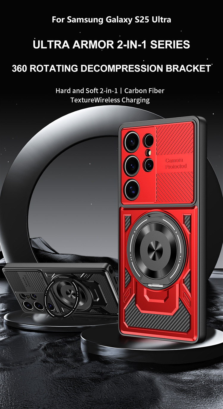 Compatible with Samsung S26 Ultra phone case, A57 rotating stand, S25FE magnetic wireless charging 24Plus protective case