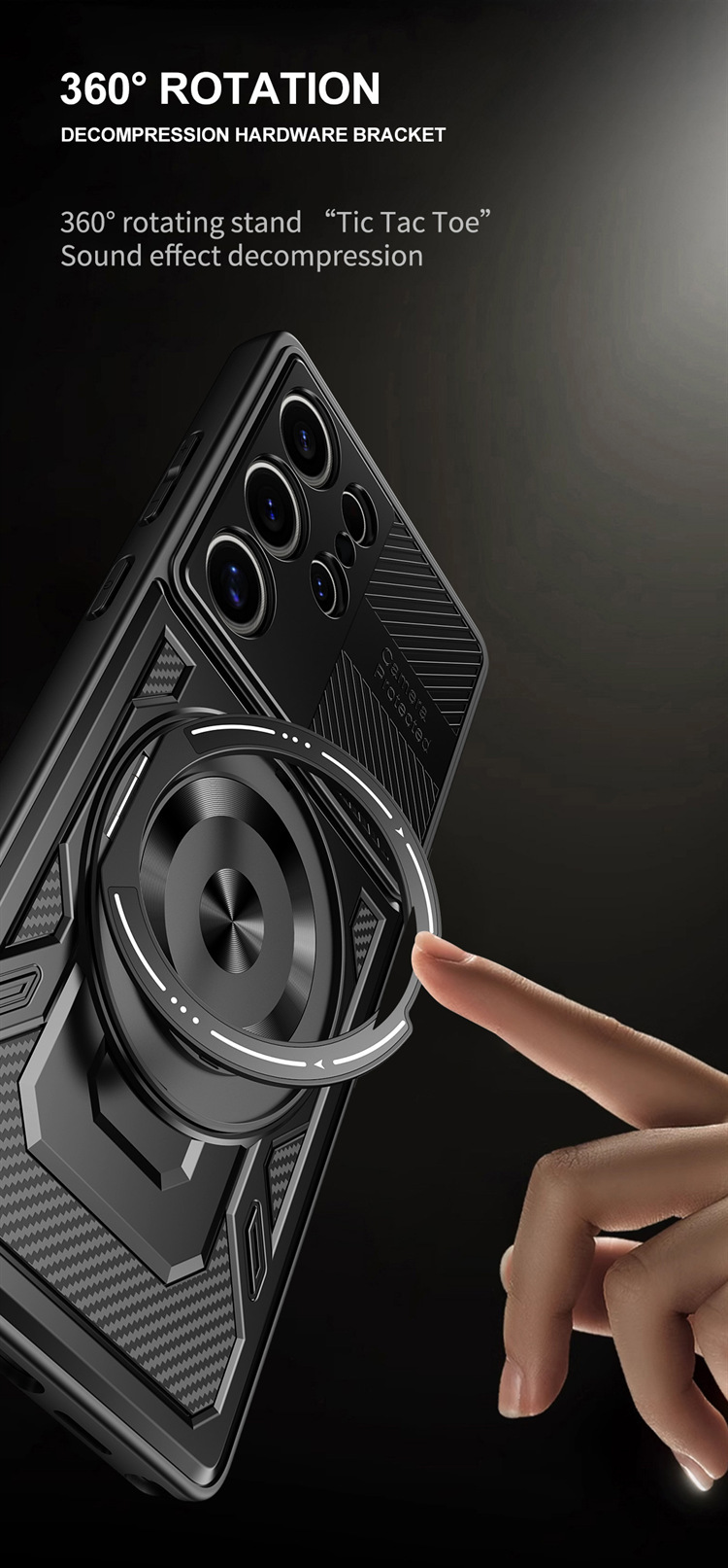 Compatible with Samsung S26 Ultra phone case, A57 rotating stand, S25FE magnetic wireless charging 24Plus protective case