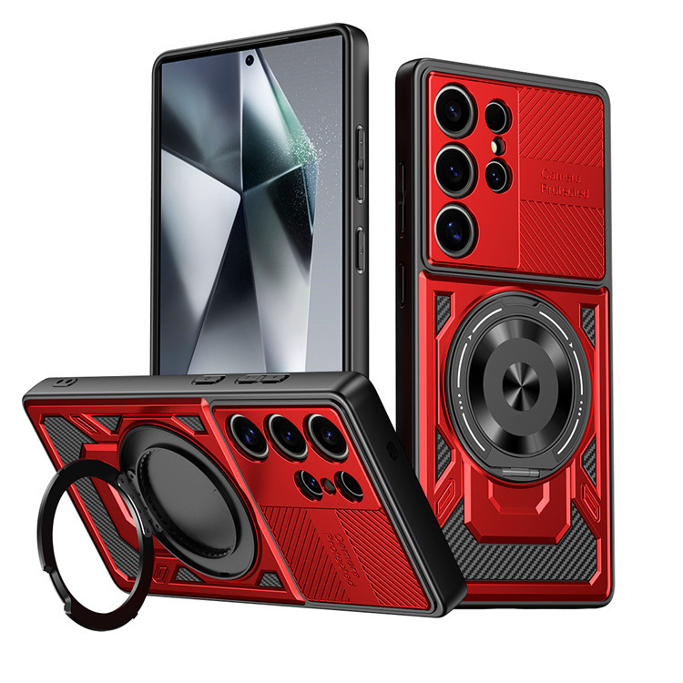 Compatible with Samsung S26 Ultra phone case, A57 rotating stand, S25FE magnetic wireless charging 24Plus protective case