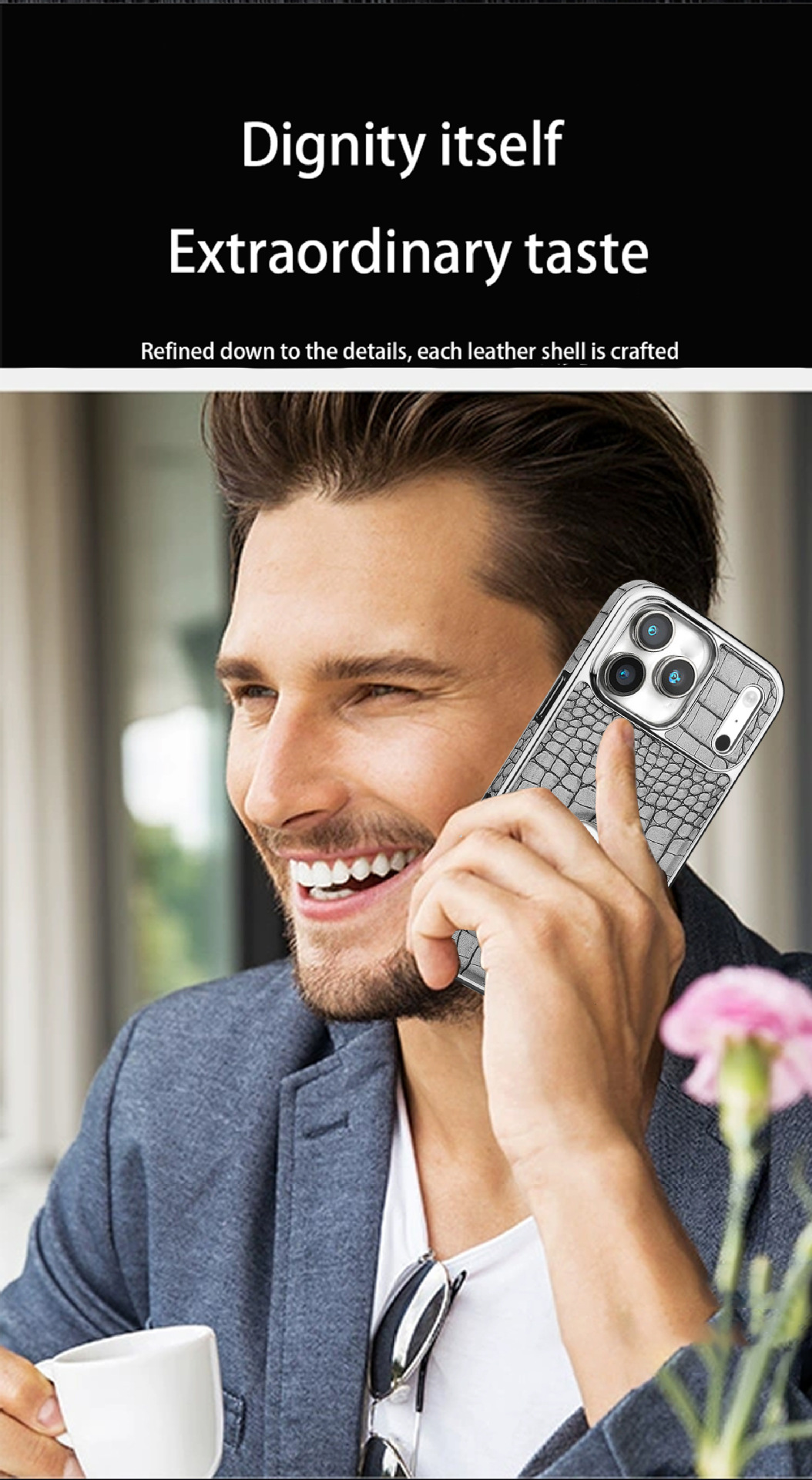 Compatible with iPhone 17 Pro Max phone case 16/15 Plus magnetic label holder 13/14 crocodile pattern leather case