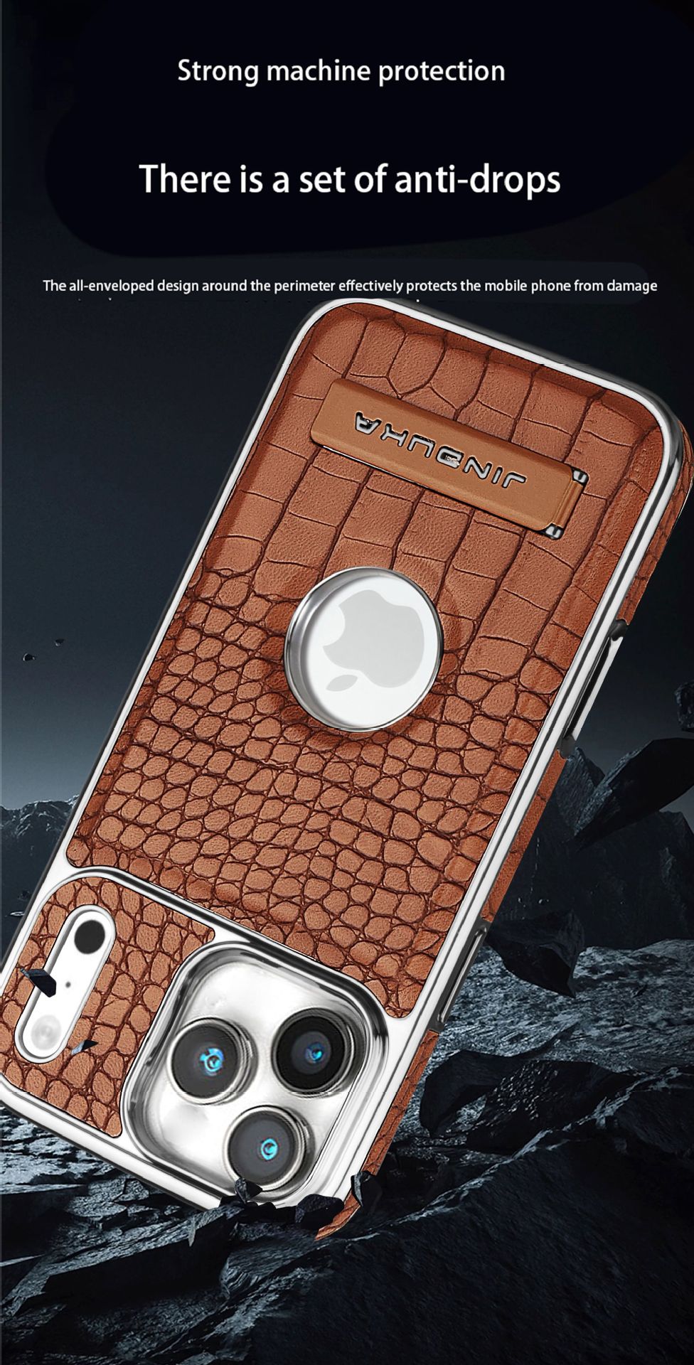 Compatible with iPhone 17 Pro Max phone case 16/15 Plus magnetic label holder 13/14 crocodile pattern leather case