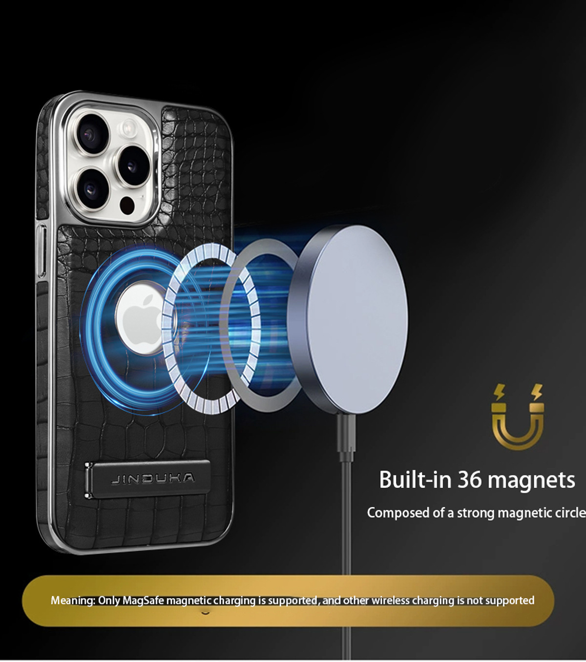 Compatible with iPhone 17 Pro Max phone case 16/15 Plus magnetic label holder 13/14 crocodile pattern leather case
