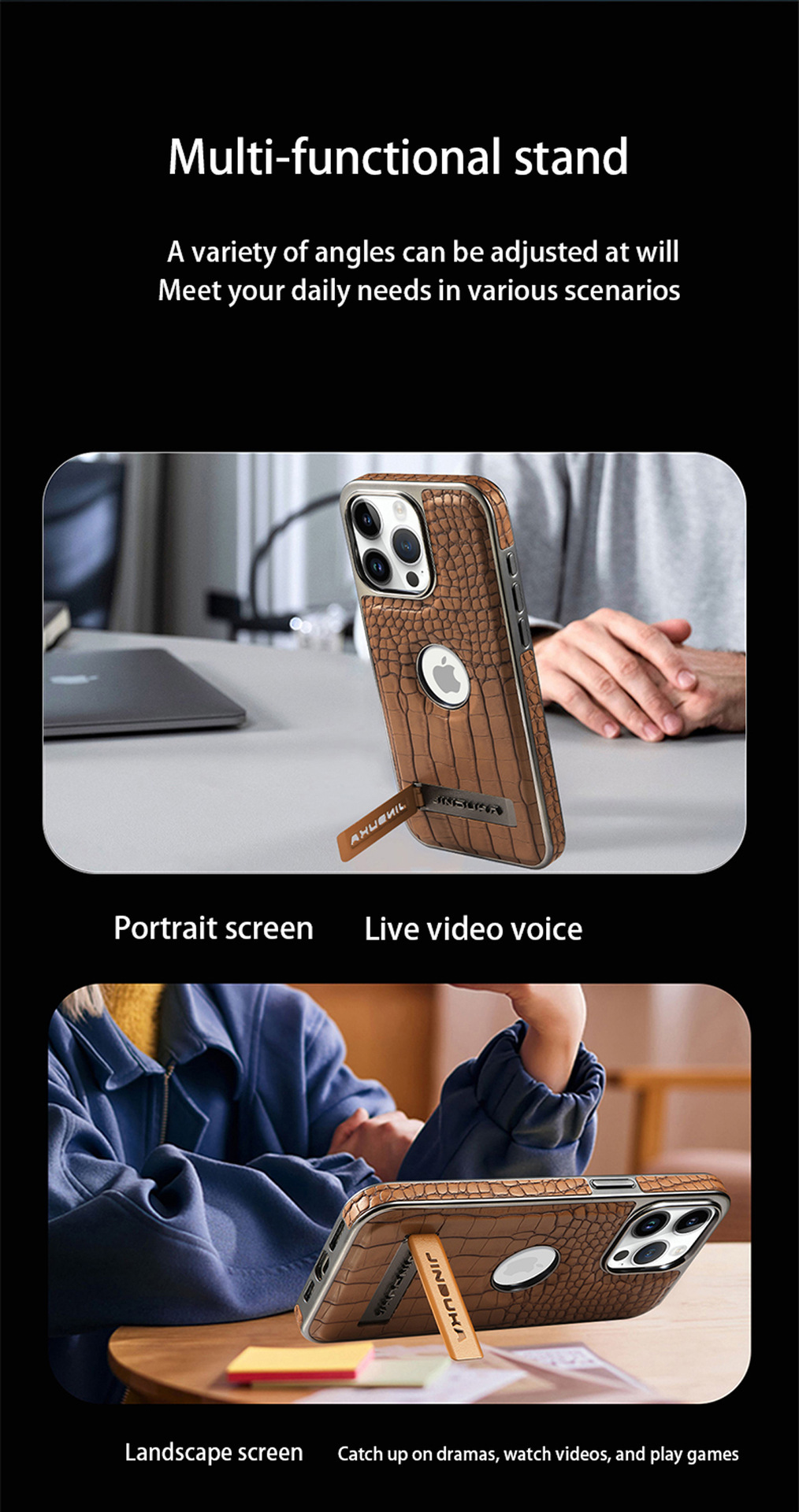 Compatible with iPhone 17 Pro Max phone case 16/15 Plus magnetic label holder 13/14 crocodile pattern leather case