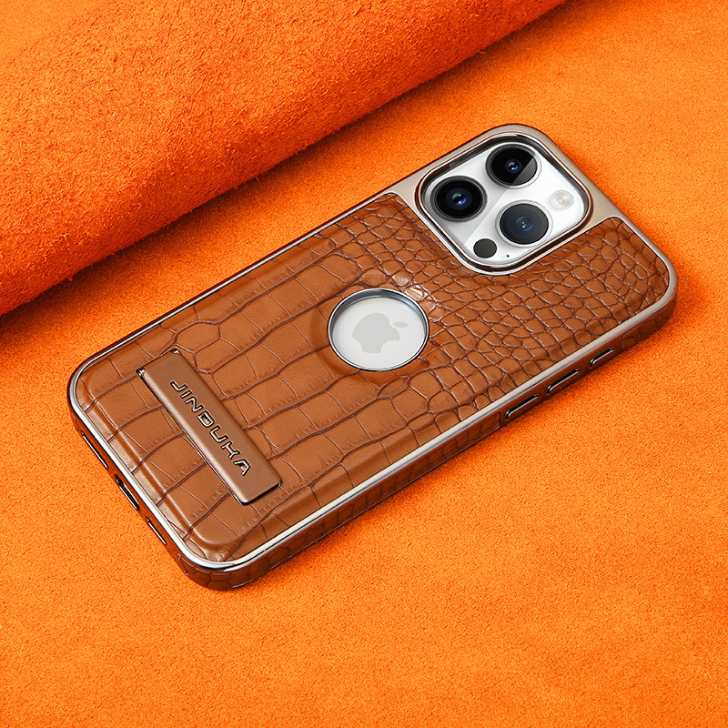 Compatible with iPhone 17 Pro Max phone case 16/15 Plus magnetic label holder 13/14 crocodile pattern leather case