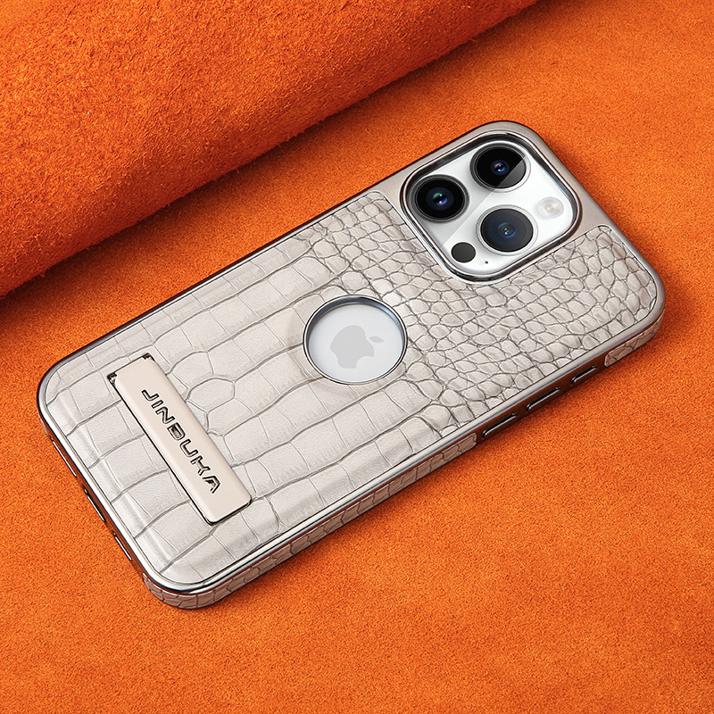 Compatible with iPhone 17 Pro Max phone case 16/15 Plus magnetic label holder 13/14 crocodile pattern leather case