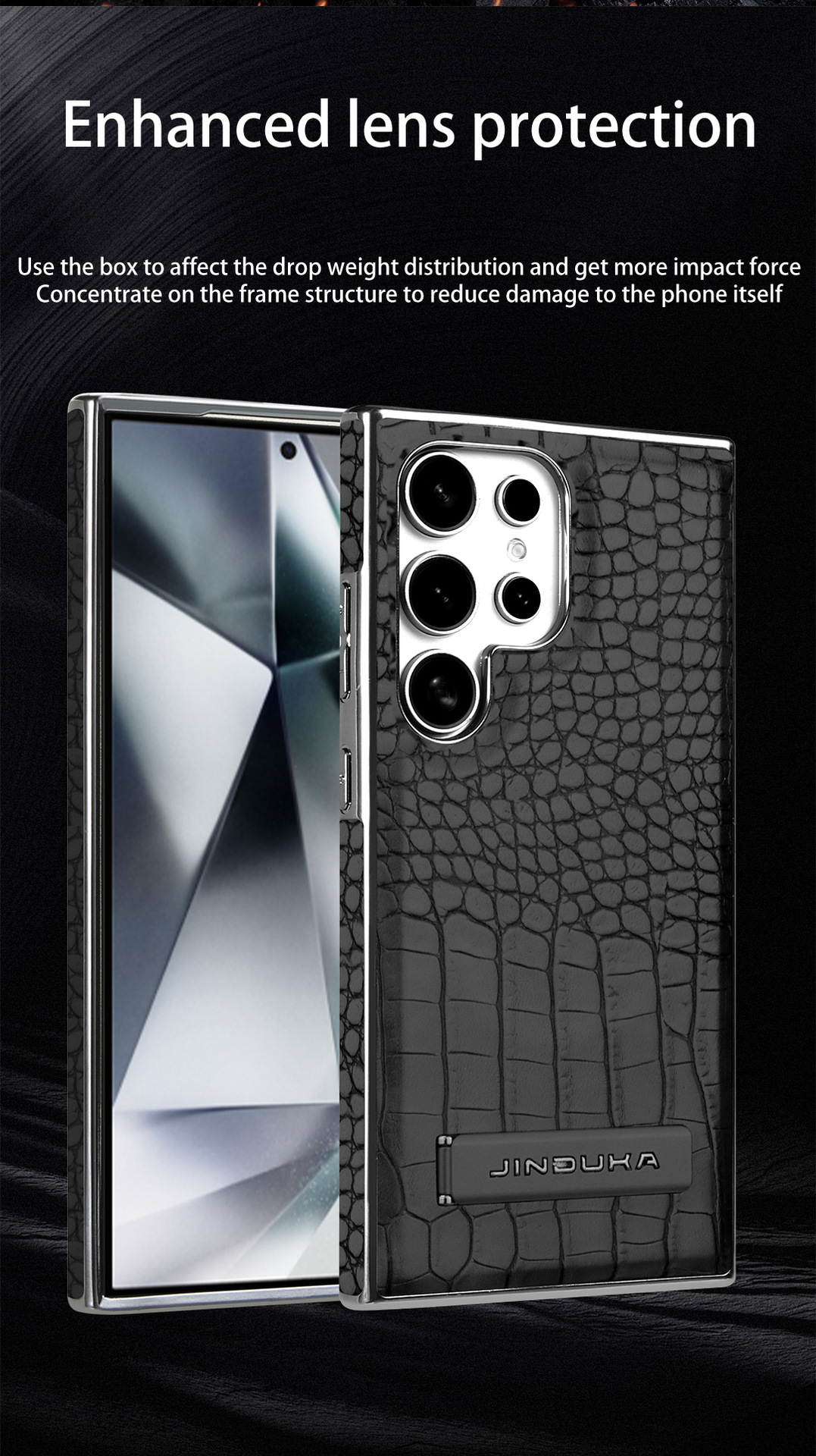 Compatible with Samsung S26 Ultra phone case, S25/24P stand, Magsafe crocodile pattern electroplated S23U protective case