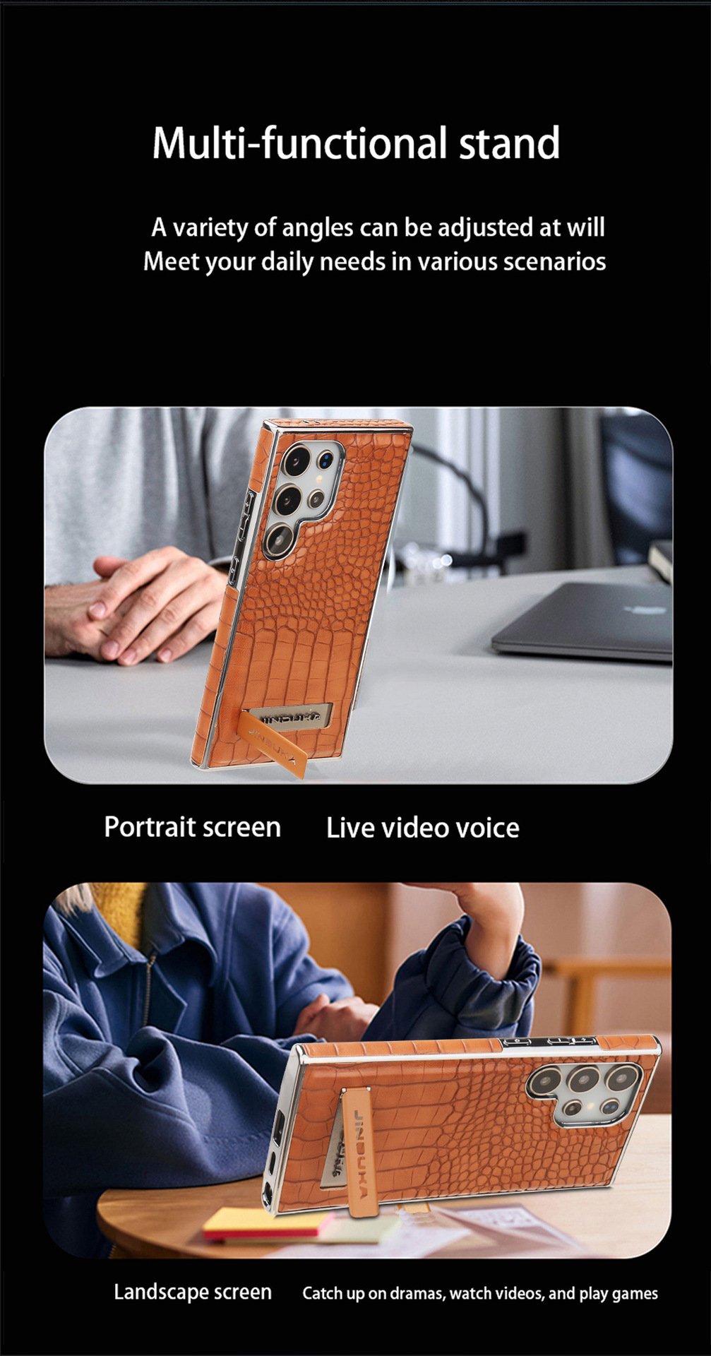 Compatible with Samsung S26 Ultra phone case, S25/24P stand, Magsafe crocodile pattern electroplated S23U protective case