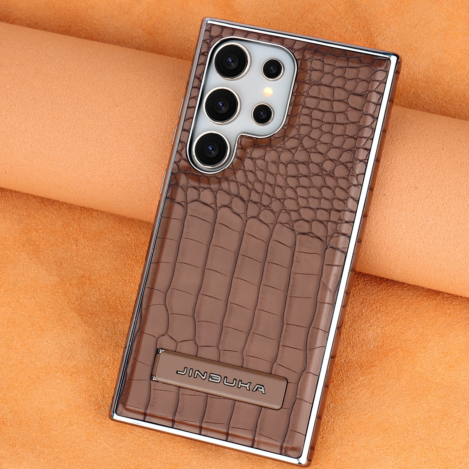 Compatible with Samsung S26 Ultra phone case, S25/24P stand, Magsafe crocodile pattern electroplated S23U protective case
