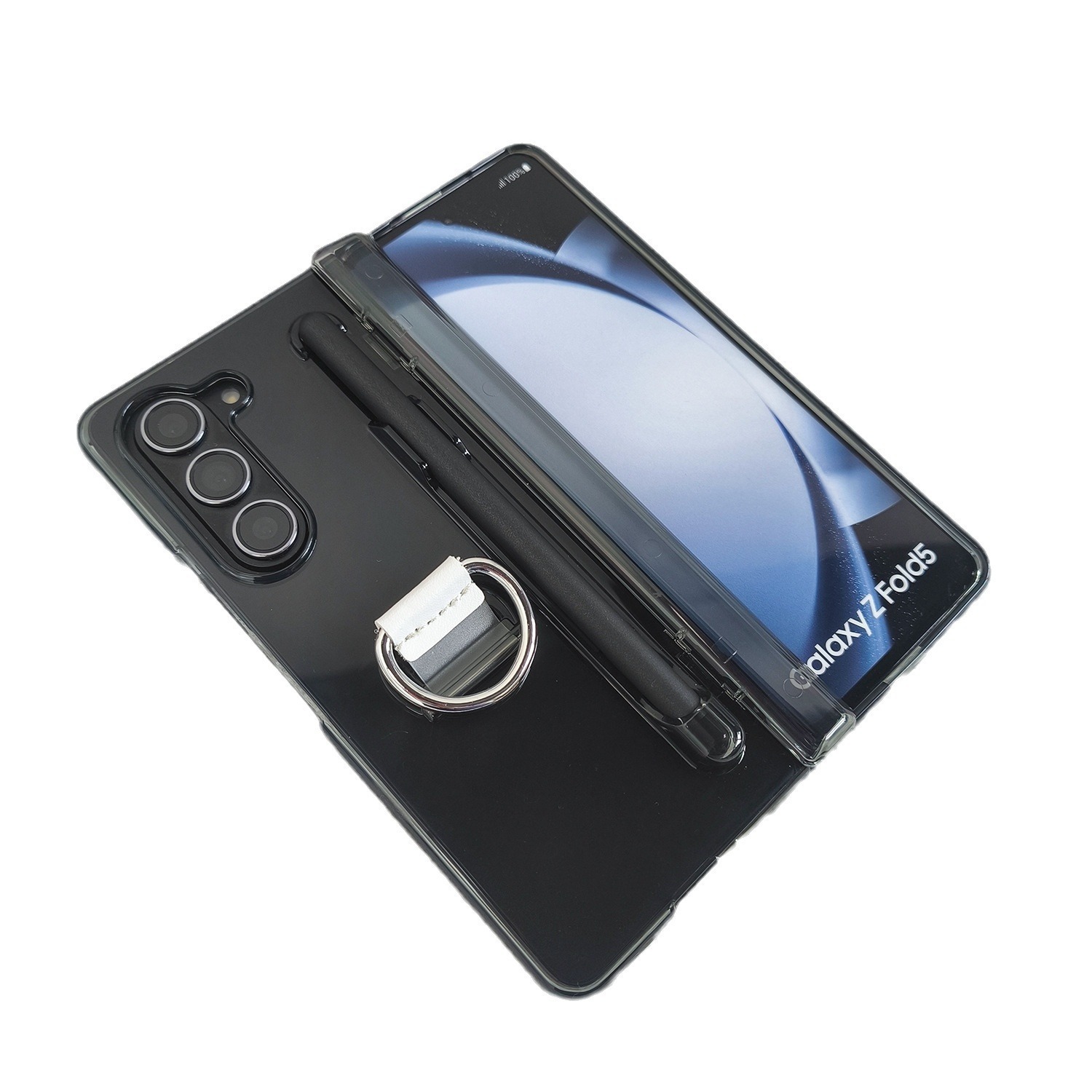 Compatible with Samsung Z Fold7/6 phone case, central axis ring pen slot, Fold5 foldable screen skin-feel protective case