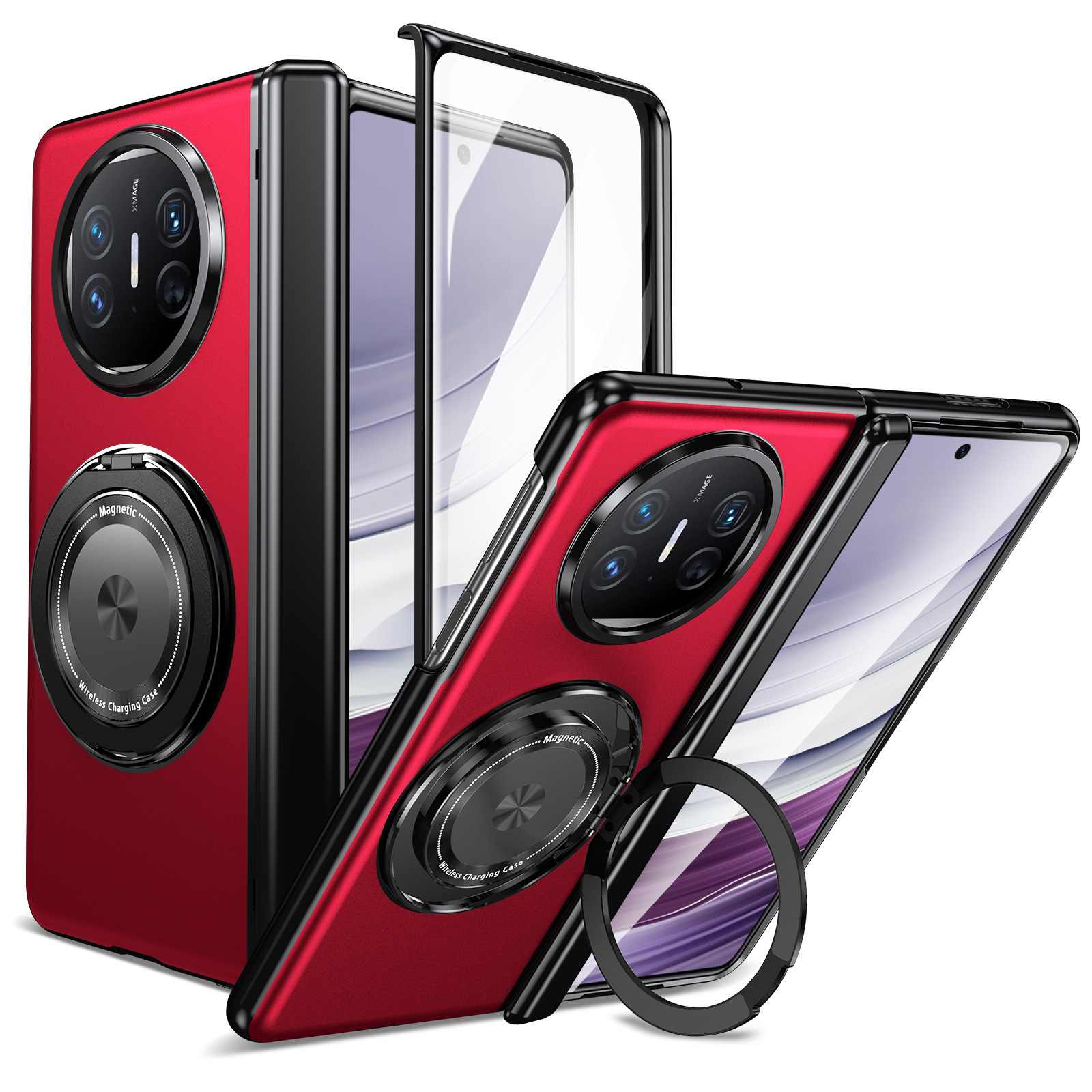 Compatible with Honor Magic V6 phone case, V5 magnetic charging rotating stand, Huawei X6 case, screen protector, full-coverage protective case