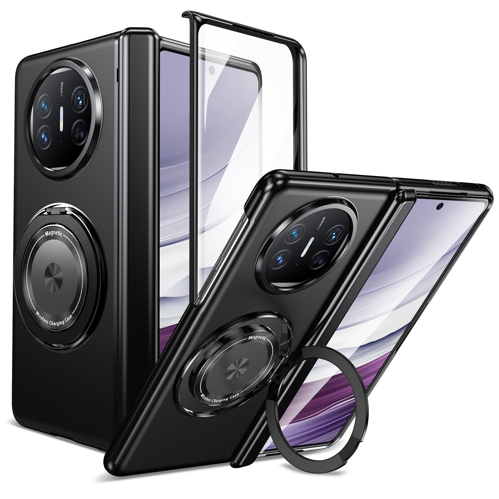 Compatible with Honor Magic V6 phone case, V5 magnetic charging rotating stand, Huawei X6 case, screen protector, full-coverage protective case