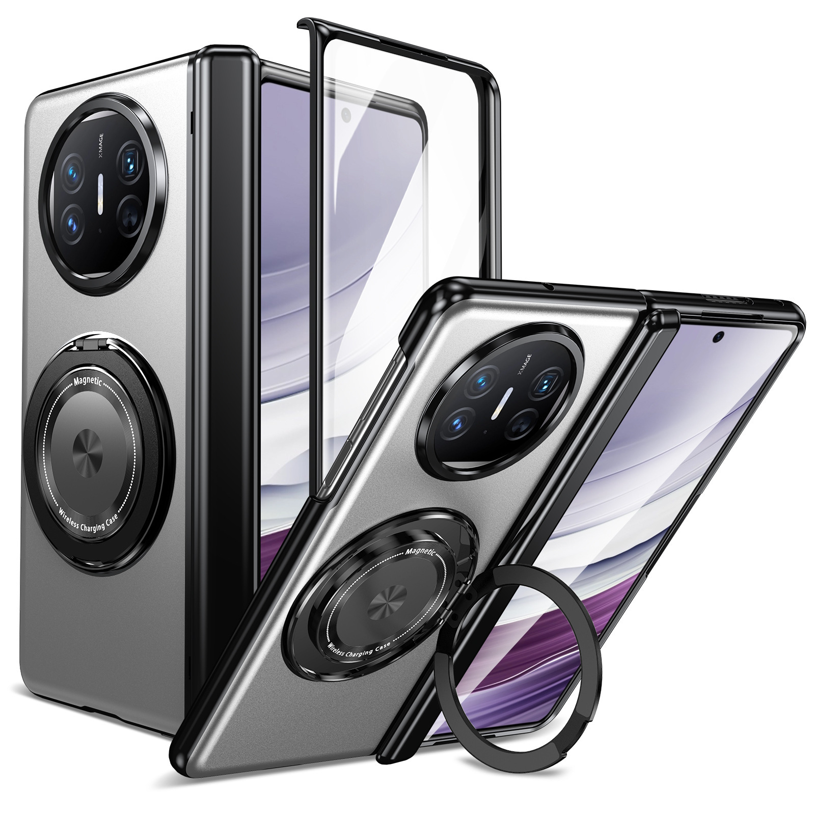 Compatible with Honor Magic V6 phone case, V5 magnetic charging rotating stand, Huawei X6 case, screen protector, full-coverage protective case