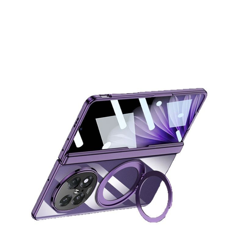Compatible with OPPO Find N5 phone case, hinge, magnetic rotating stand, transparent electroplated privacy film protective case.