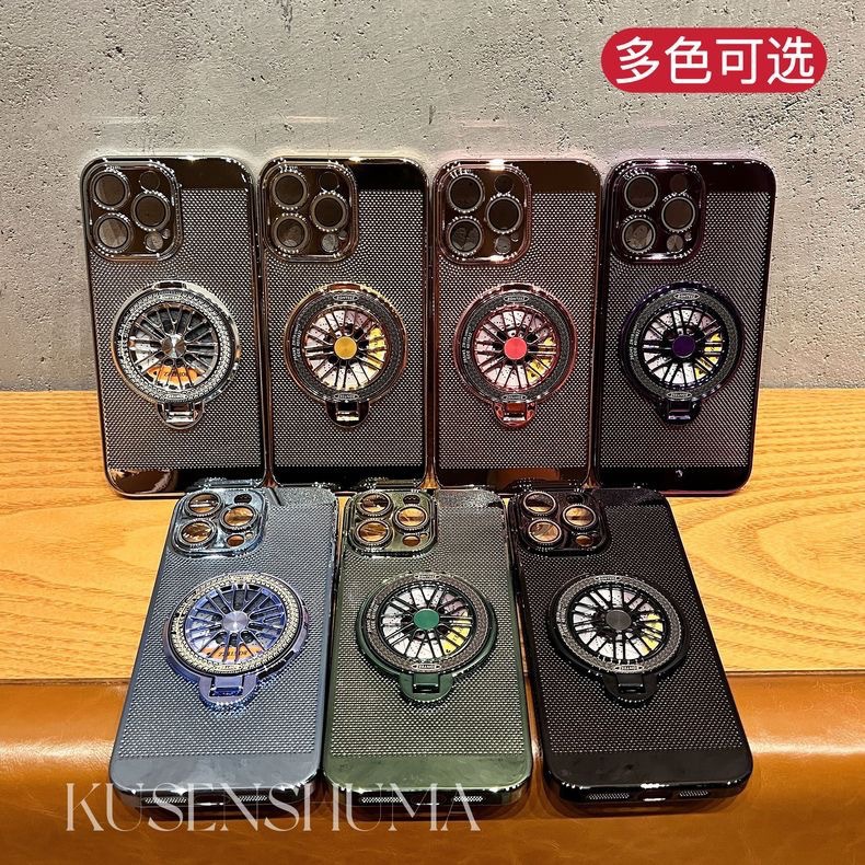 Compatible with Apple iPhone 17 Pro Max, 16 Plus gyroscope stand, 15 Pro electroplated heat dissipation, and drop-proof protective case.