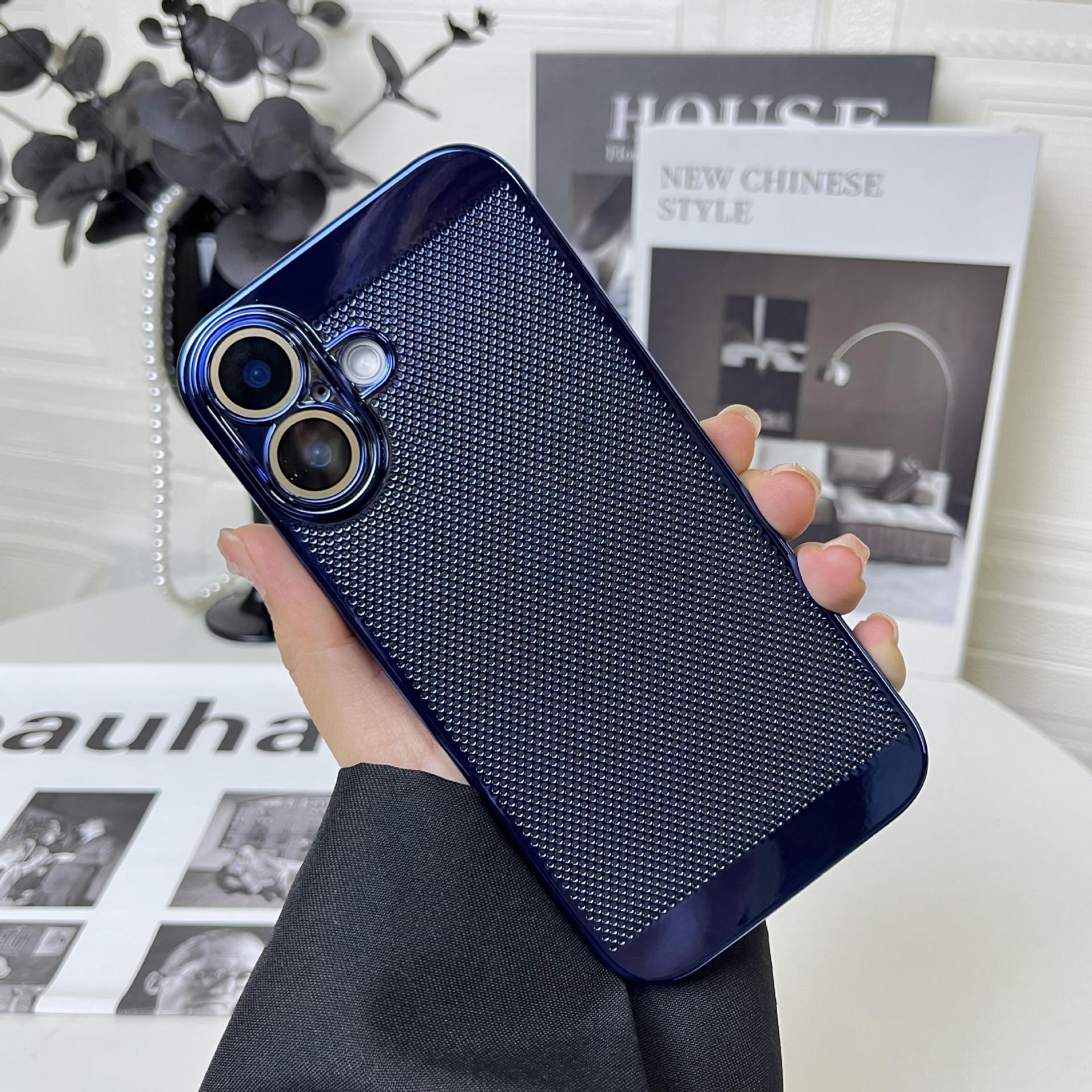 Compatible with Apple iPhone 17 Pro Max, 16 Plus gyroscope stand, 15 Pro electroplated heat dissipation, and drop-proof protective case.