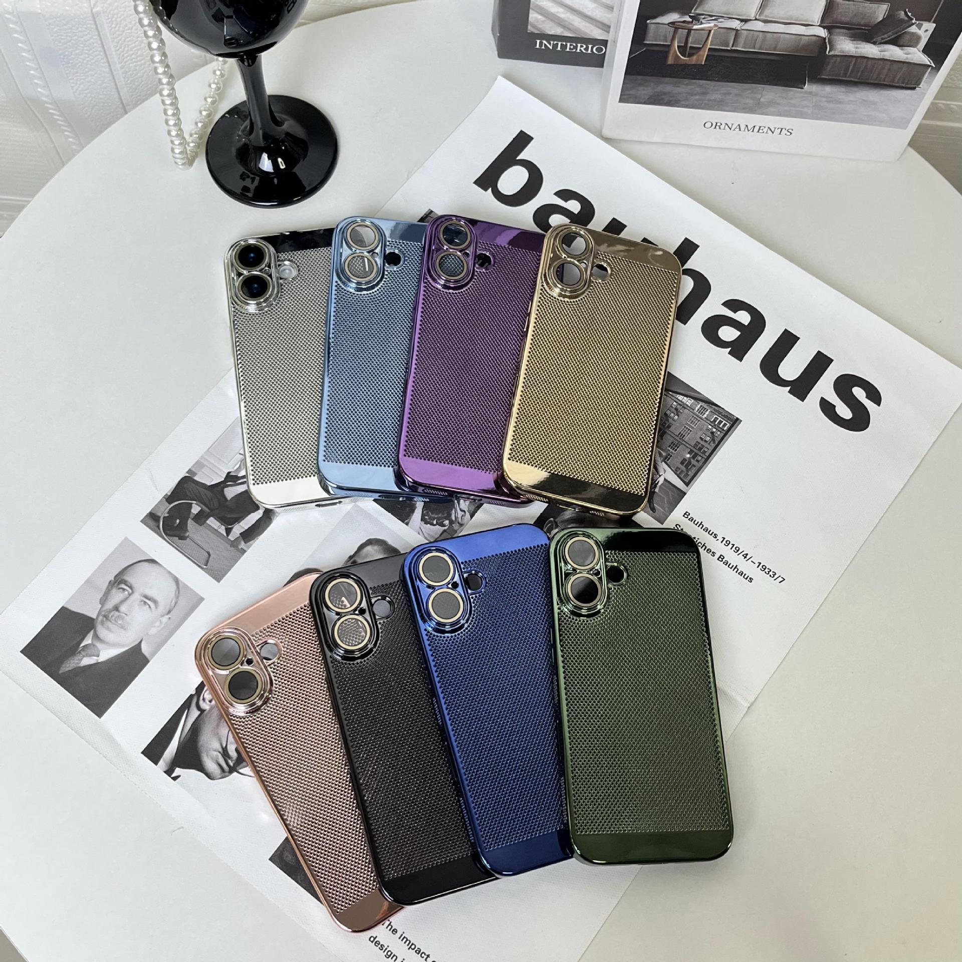 Compatible with Apple iPhone 17 Pro Max, 16 Plus gyroscope stand, 15 Pro electroplated heat dissipation, and drop-proof protective case.