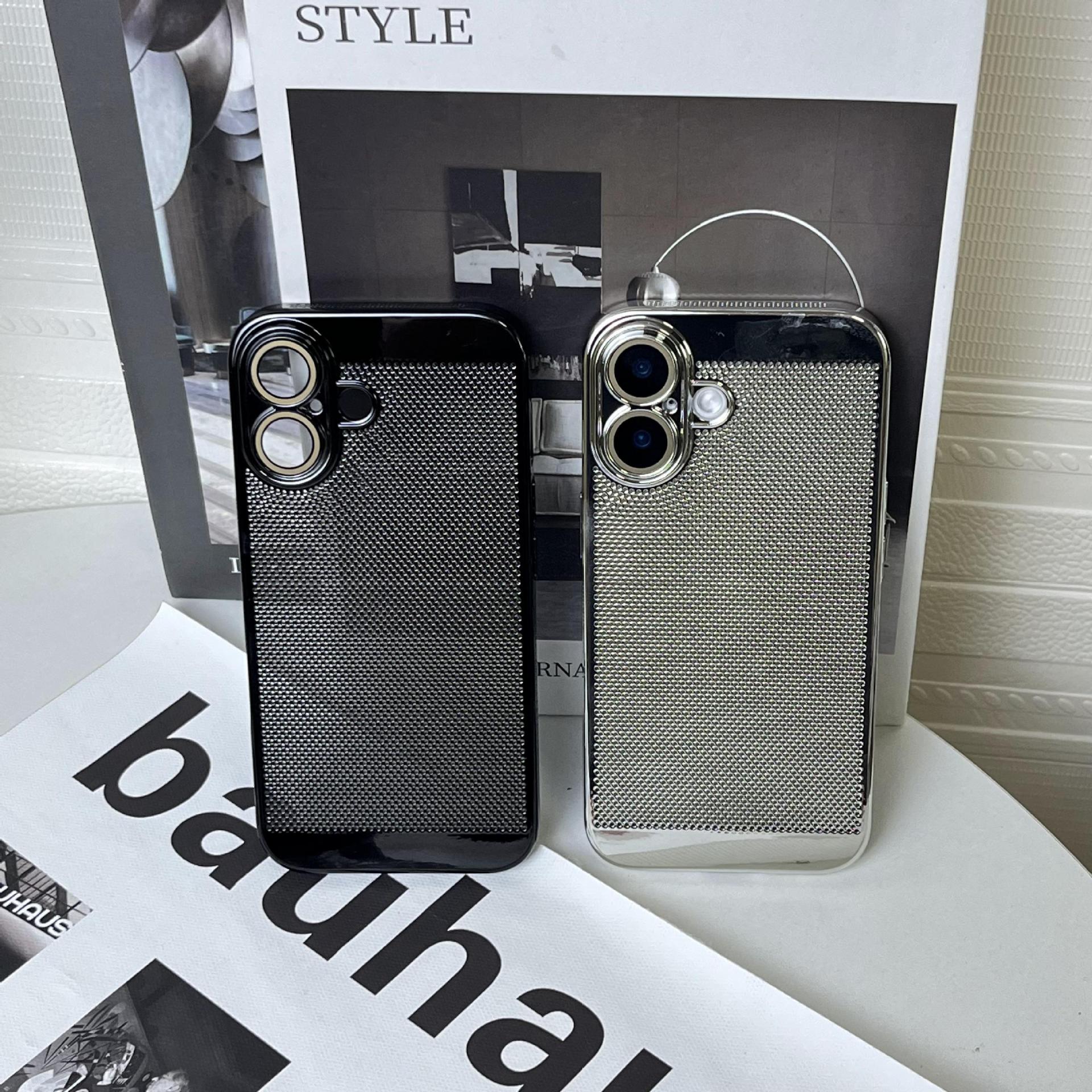 Compatible with Apple iPhone 17 Pro Max, 16 Plus gyroscope stand, 15 Pro electroplated heat dissipation, and drop-proof protective case.