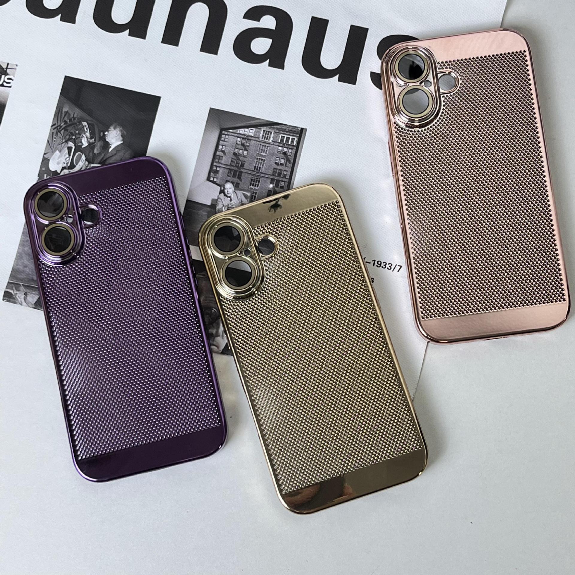 Compatible with Apple iPhone 17 Pro Max, 16 Plus gyroscope stand, 15 Pro electroplated heat dissipation, and drop-proof protective case.