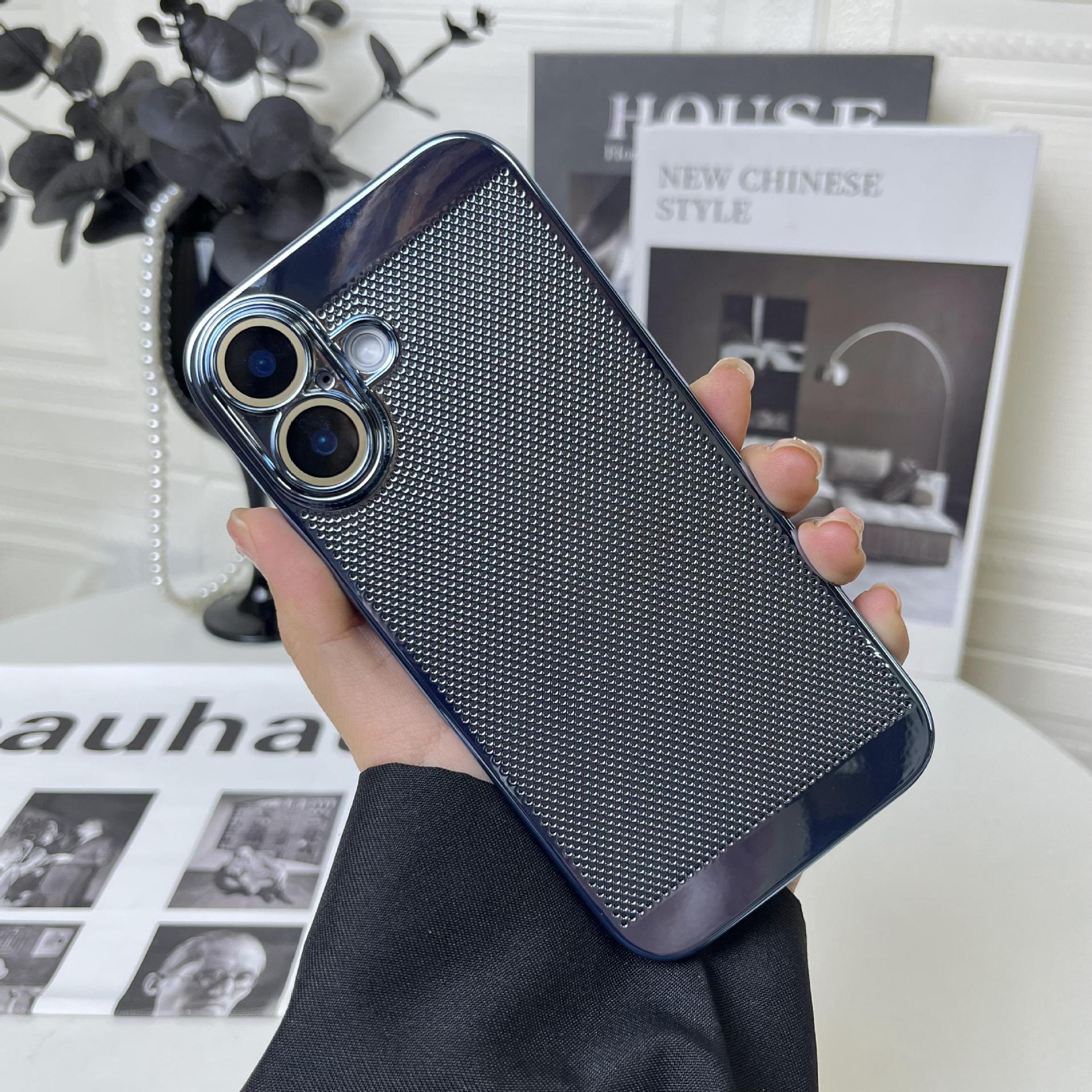 Compatible with Apple iPhone 17 Pro Max, 16 Plus gyroscope stand, 15 Pro electroplated heat dissipation, and drop-proof protective case.