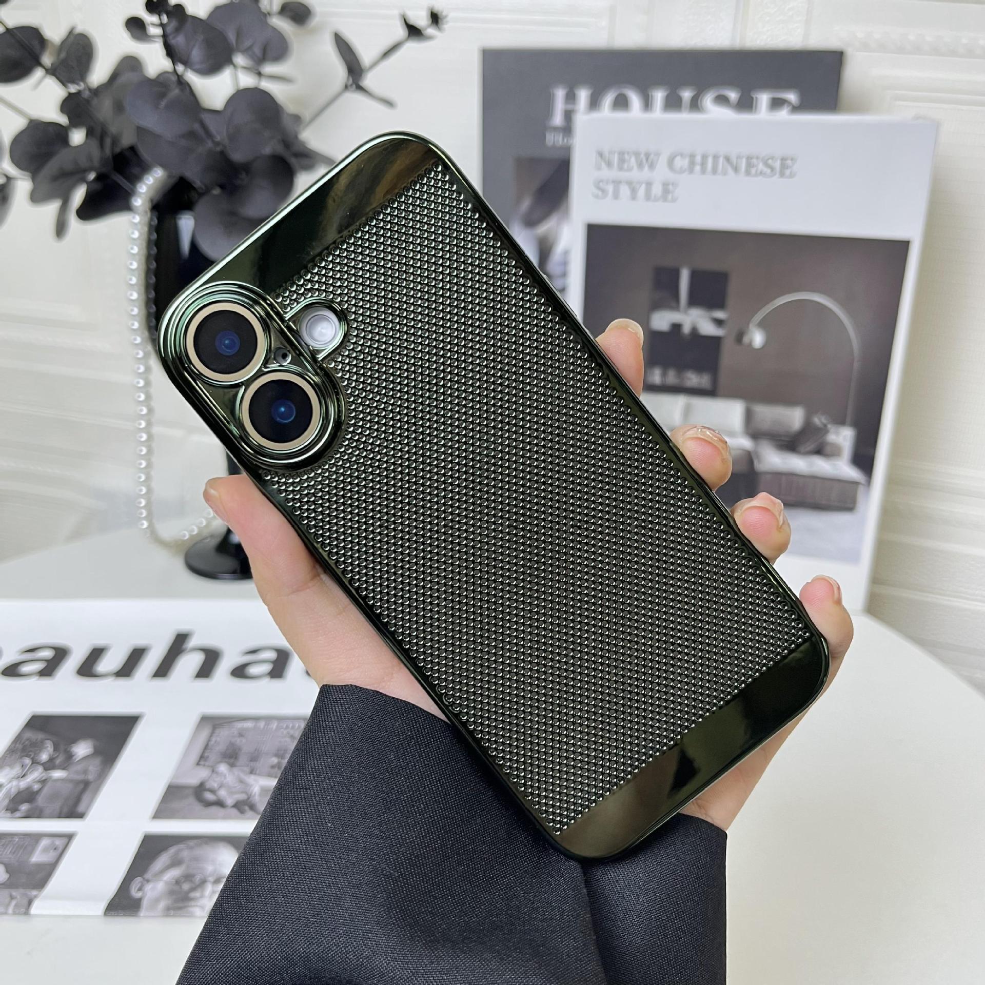 Compatible with Apple iPhone 17 Pro Max, 16 Plus gyroscope stand, 15 Pro electroplated heat dissipation, and drop-proof protective case.