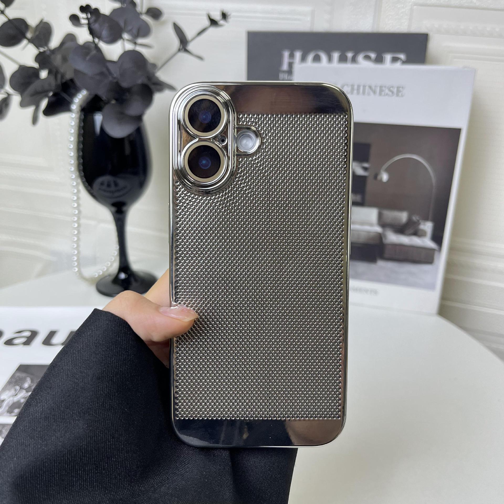 Compatible with Apple iPhone 17 Pro Max, 16 Plus gyroscope stand, 15 Pro electroplated heat dissipation, and drop-proof protective case.