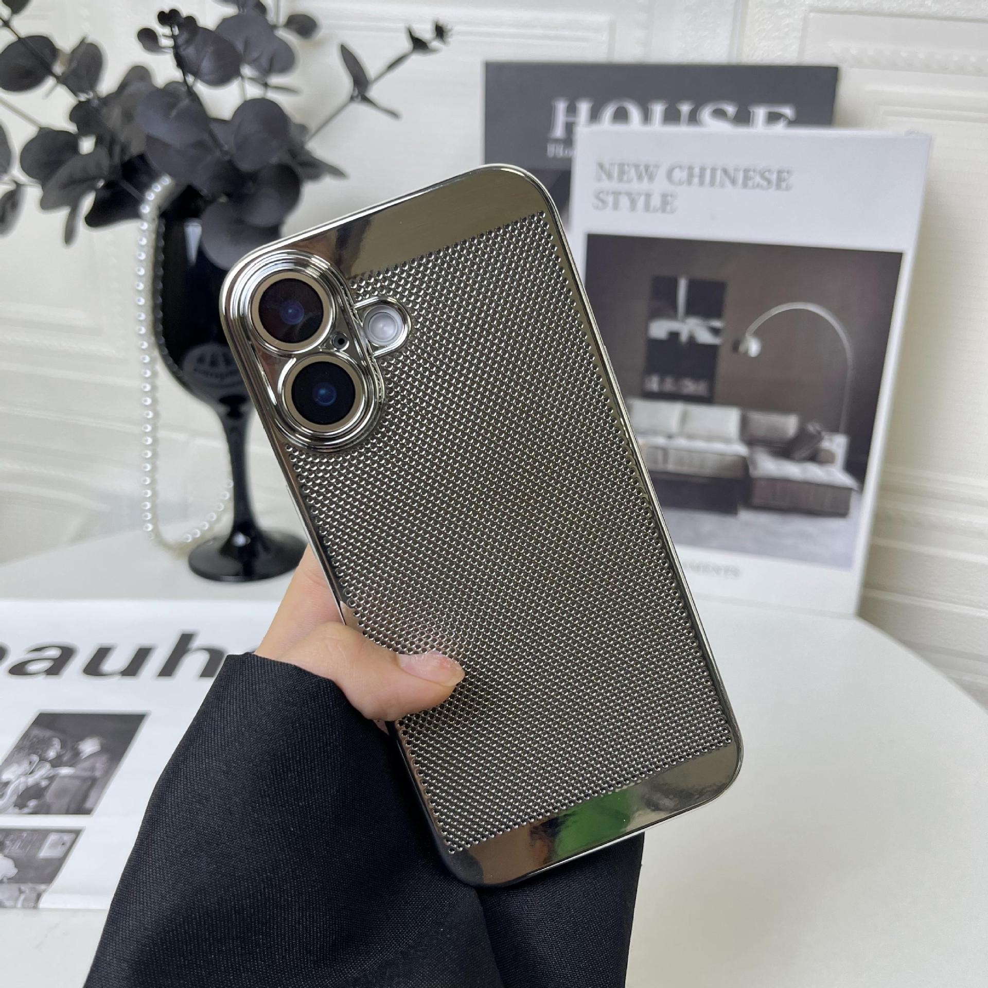 Compatible with Apple iPhone 17 Pro Max, 16 Plus gyroscope stand, 15 Pro electroplated heat dissipation, and drop-proof protective case.
