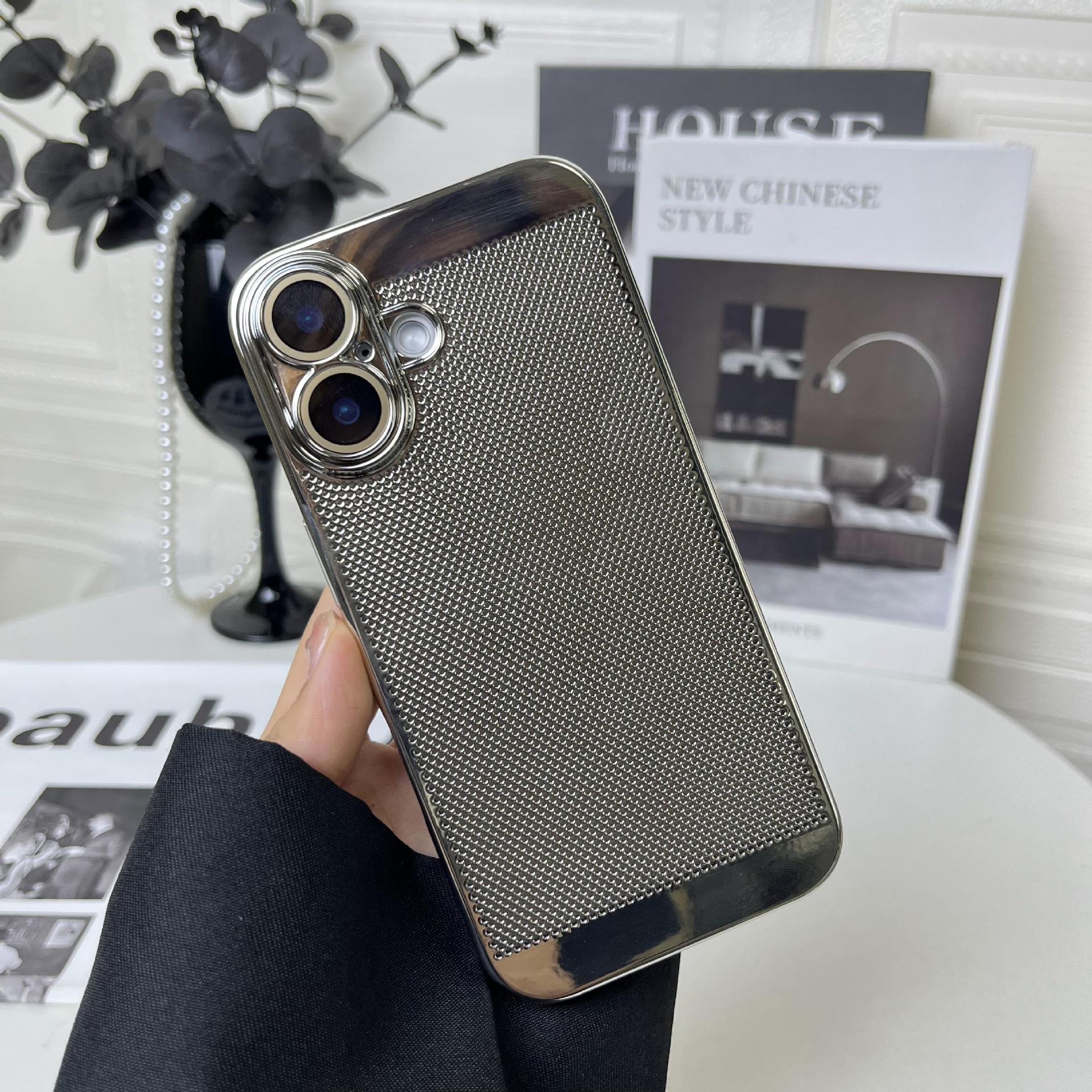 Compatible with Apple iPhone 17 Pro Max, 16 Plus gyroscope stand, 15 Pro electroplated heat dissipation, and drop-proof protective case.