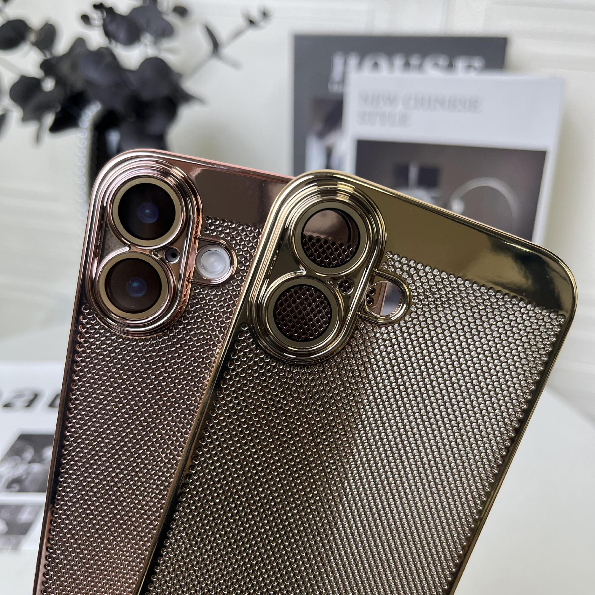 Compatible with Apple iPhone 17 Pro Max, 16 Plus gyroscope stand, 15 Pro electroplated heat dissipation, and drop-proof protective case.