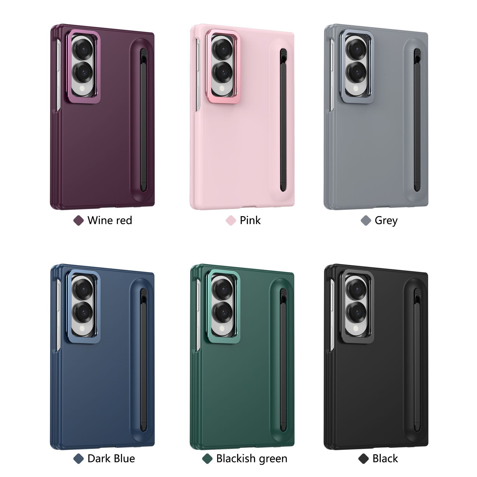 Compatible with Samsung Z Fold8 Ultra phone case 7/6/5 lens holder spring-loaded pen slot 4/3 drop-proof protective case