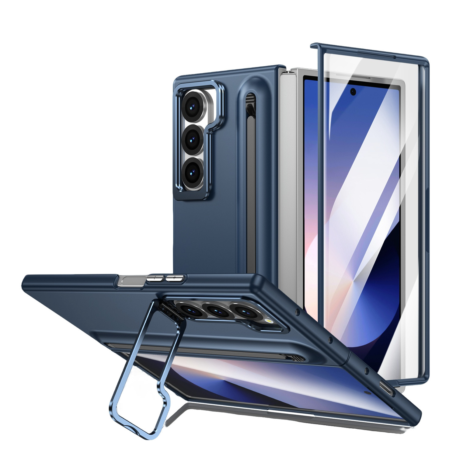 Compatible with Samsung Z Fold8 Ultra phone case 7/6/5 lens holder spring-loaded pen slot 4/3 drop-proof protective case