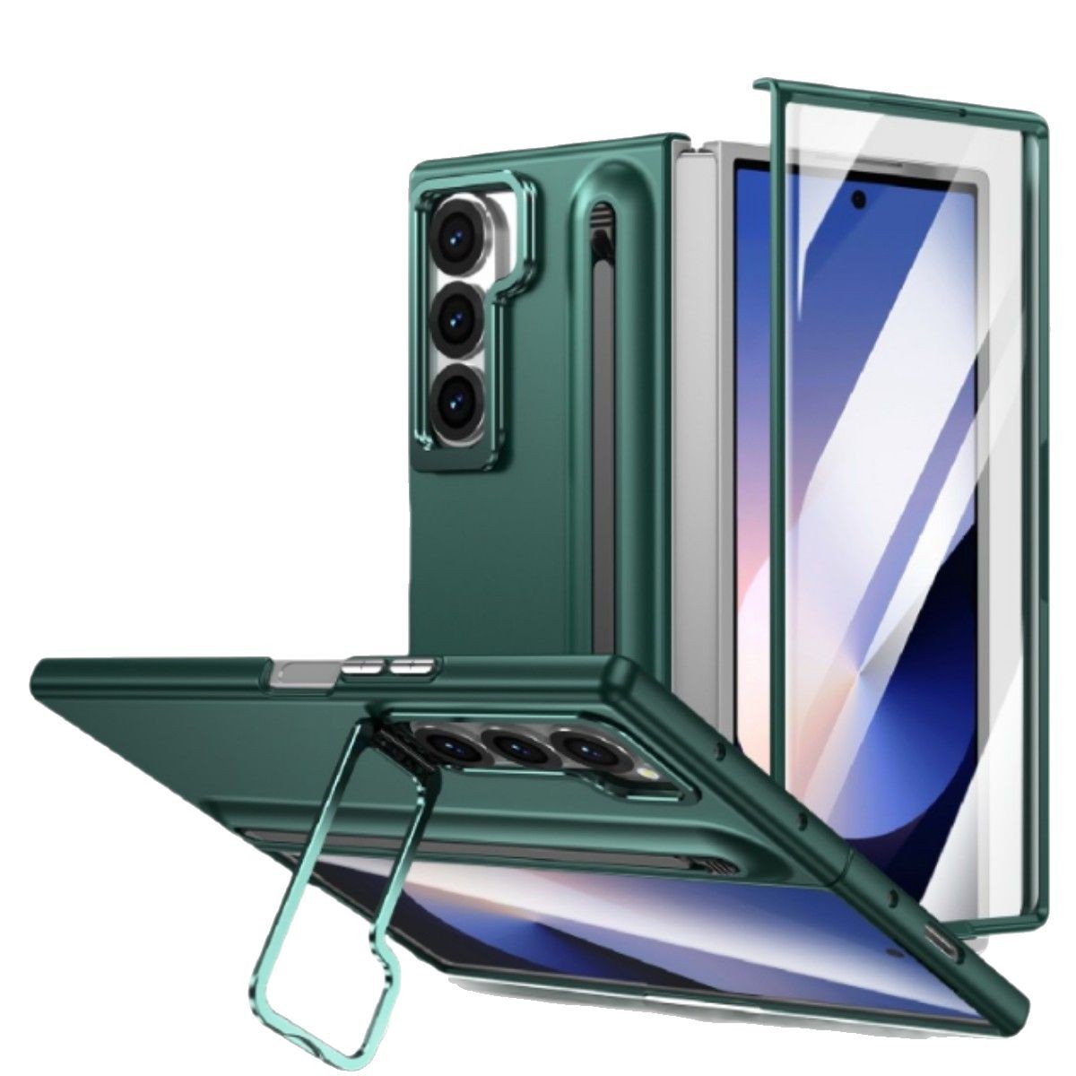 Compatible with Samsung Z Fold8 Ultra phone case 7/6/5 lens holder spring-loaded pen slot 4/3 drop-proof protective case