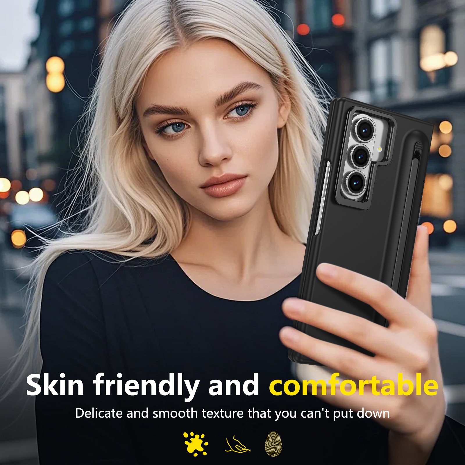 Compatible with Samsung Z Fold8 Ultra phone case 7/6/5 lens holder spring-loaded pen slot 4/3 drop-proof protective case