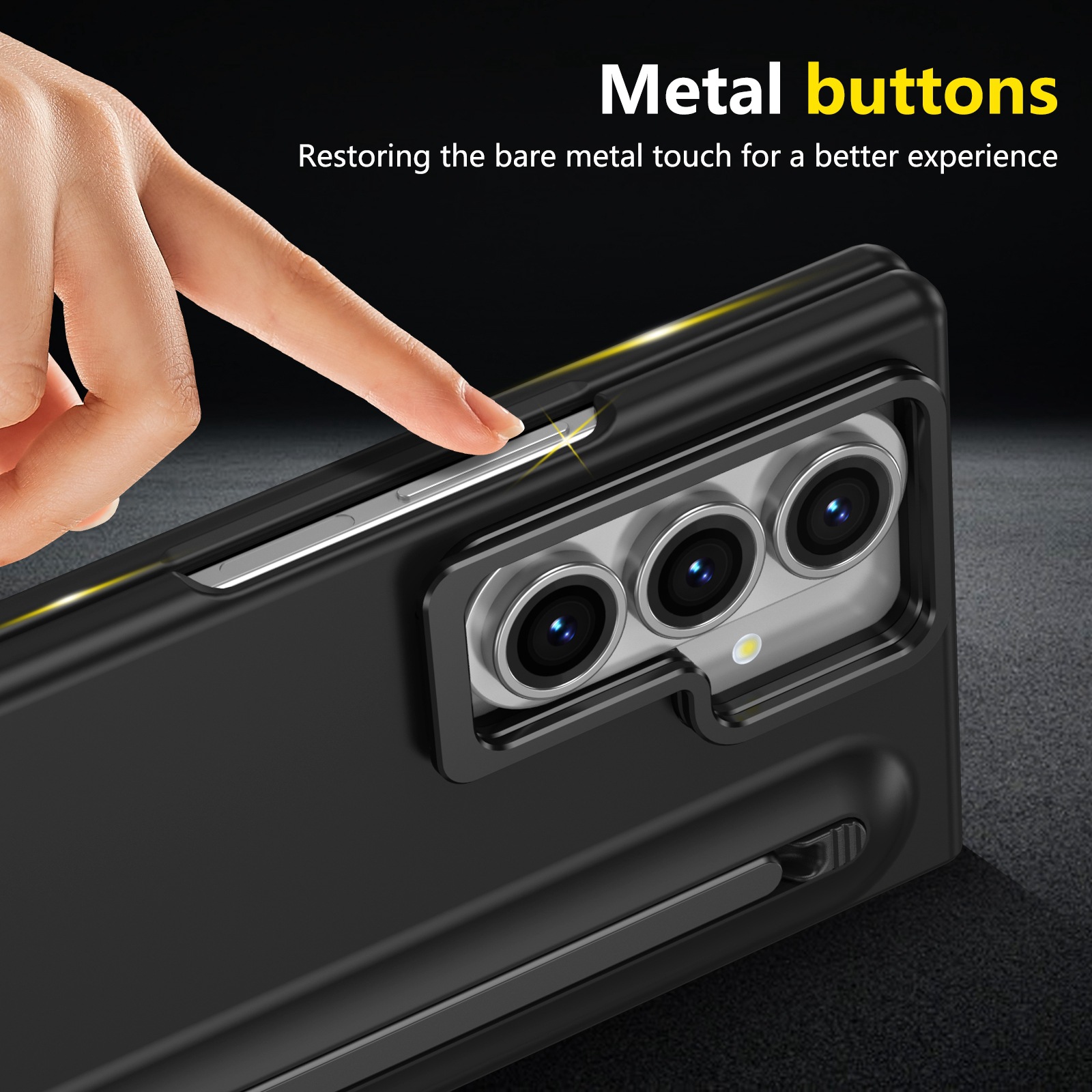 Compatible with Samsung Z Fold8 Ultra phone case 7/6/5 lens holder spring-loaded pen slot 4/3 drop-proof protective case