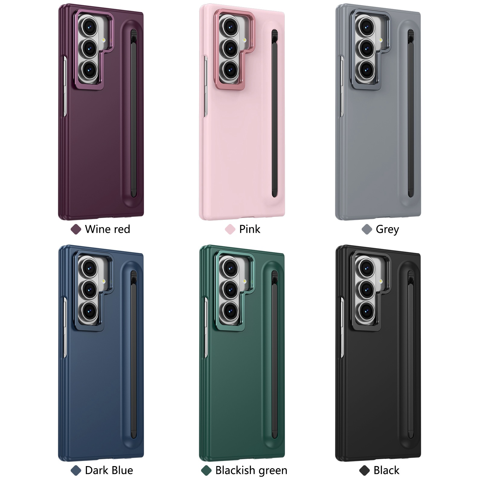 Compatible with Samsung Z Fold8 Ultra phone case 7/6/5 lens holder spring-loaded pen slot 4/3 drop-proof protective case