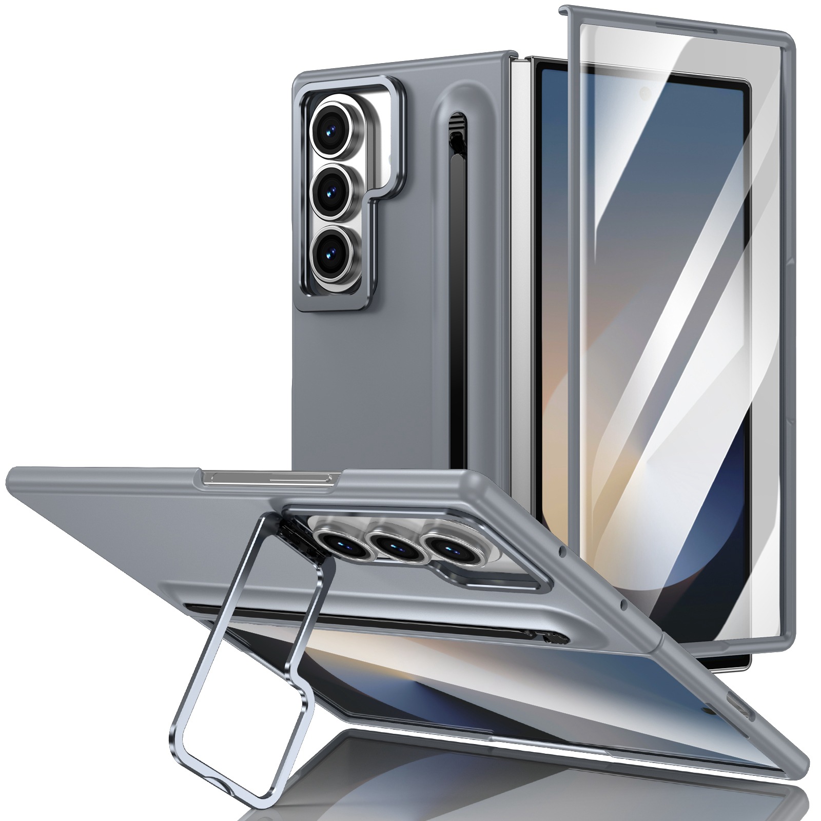 Compatible with Samsung Z Fold8 Ultra phone case 7/6/5 lens holder spring-loaded pen slot 4/3 drop-proof protective case