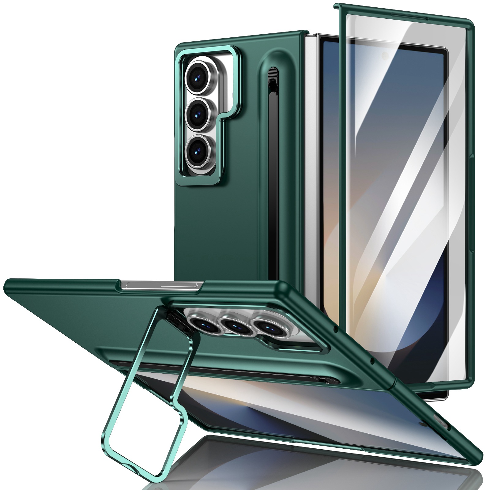 Compatible with Samsung Z Fold8 Ultra phone case 7/6/5 lens holder spring-loaded pen slot 4/3 drop-proof protective case