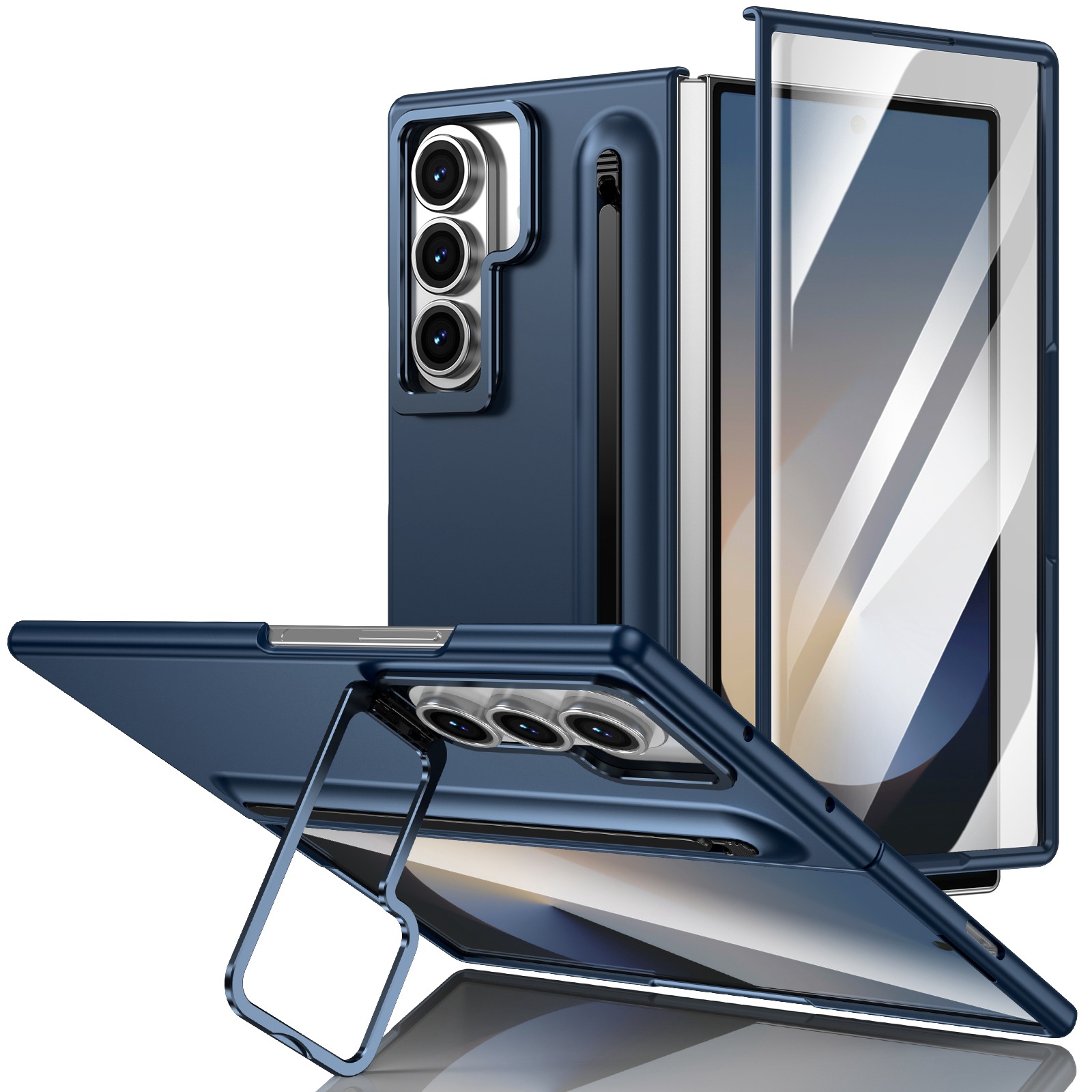 Compatible with Samsung Z Fold8 Ultra phone case 7/6/5 lens holder spring-loaded pen slot 4/3 drop-proof protective case