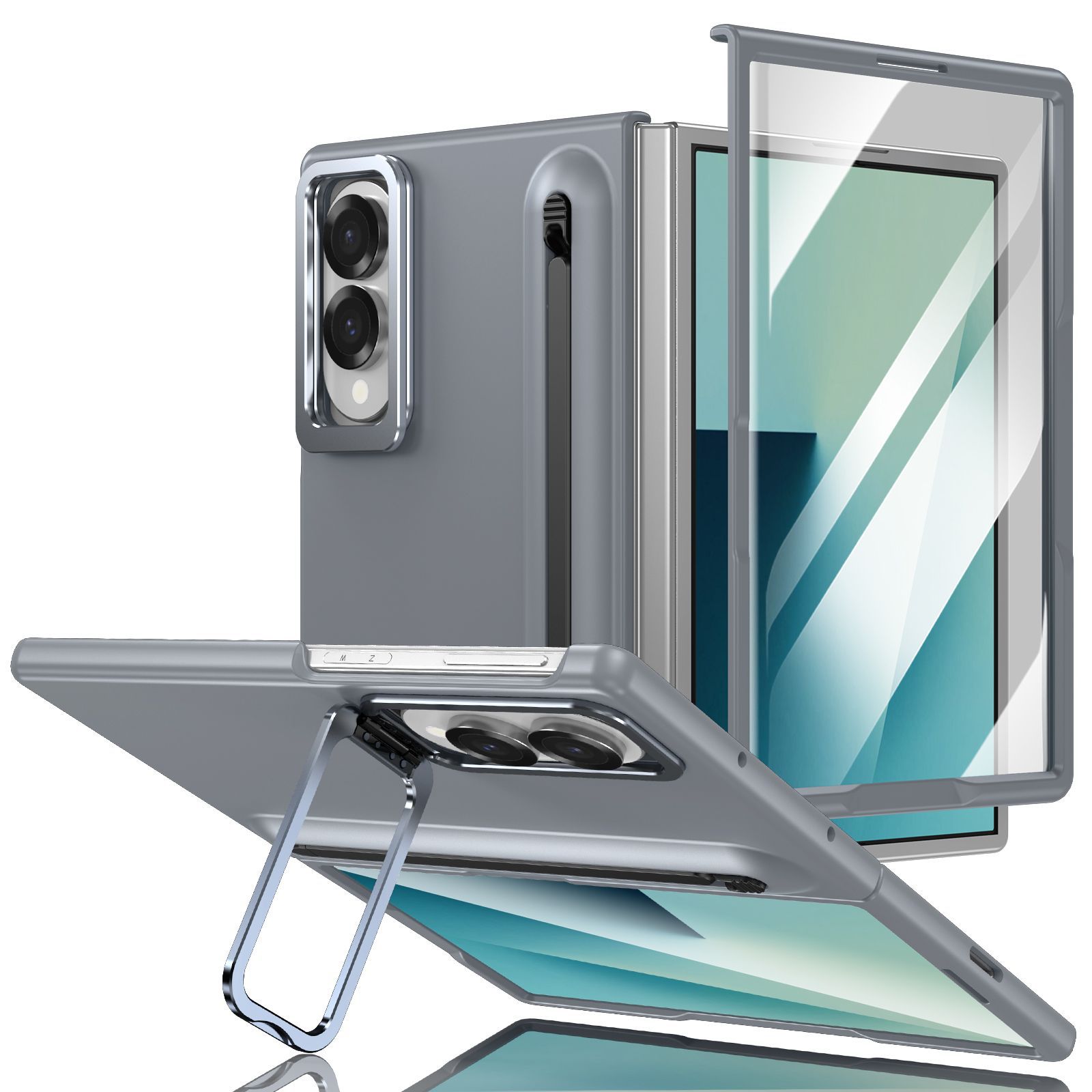 Compatible with Samsung Z Fold8 Ultra phone case 7/6/5 lens holder spring-loaded pen slot 4/3 drop-proof protective case
