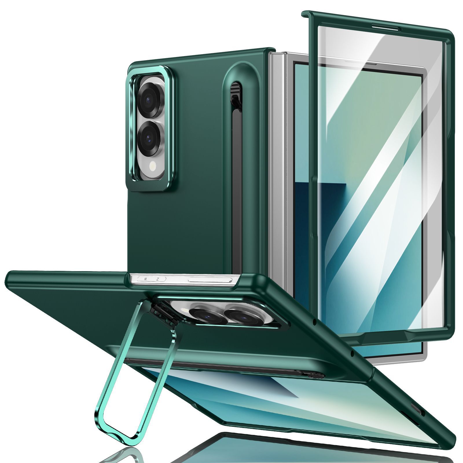 Compatible with Samsung Z Fold8 Ultra phone case 7/6/5 lens holder spring-loaded pen slot 4/3 drop-proof protective case
