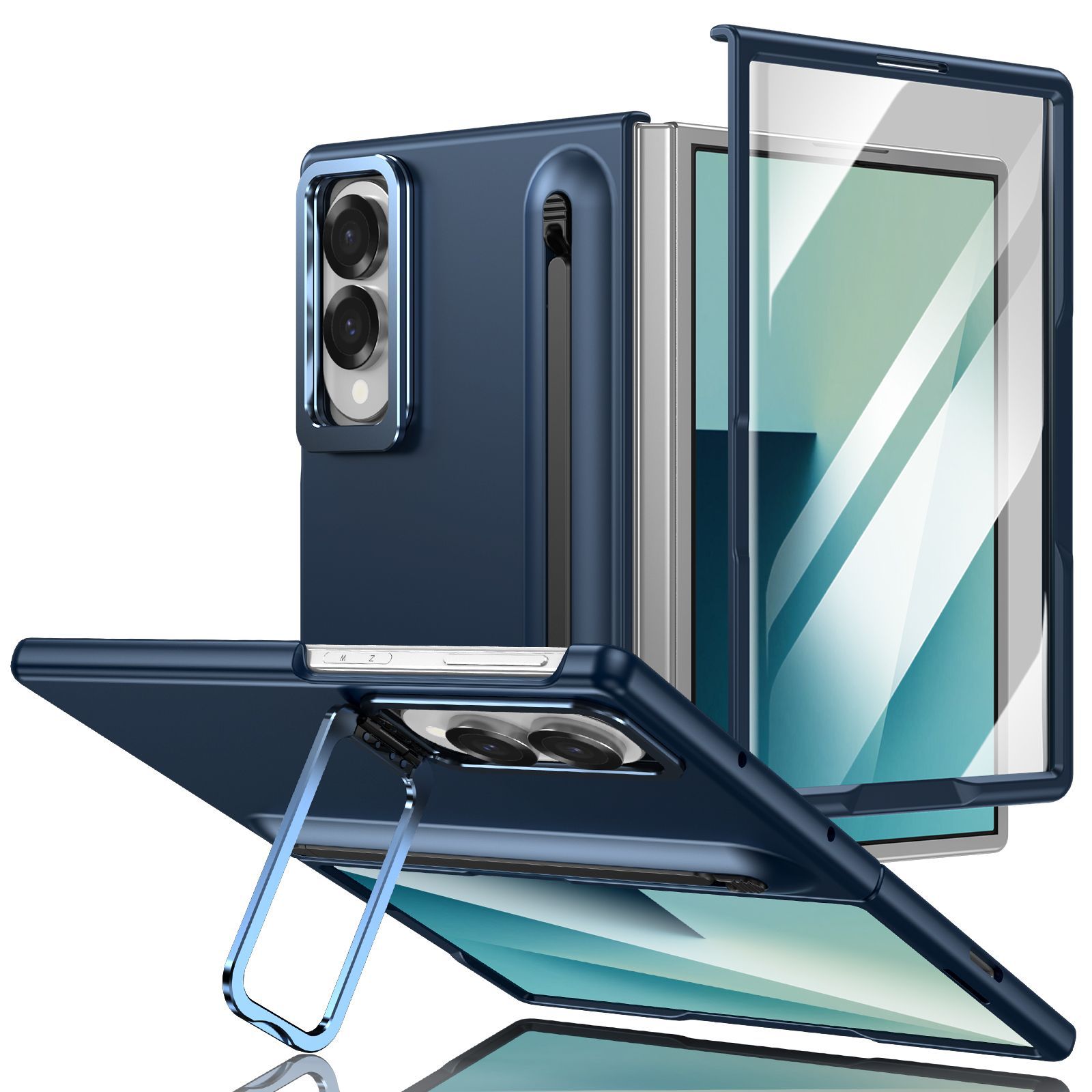 Compatible with Samsung Z Fold8 Ultra phone case 7/6/5 lens holder spring-loaded pen slot 4/3 drop-proof protective case