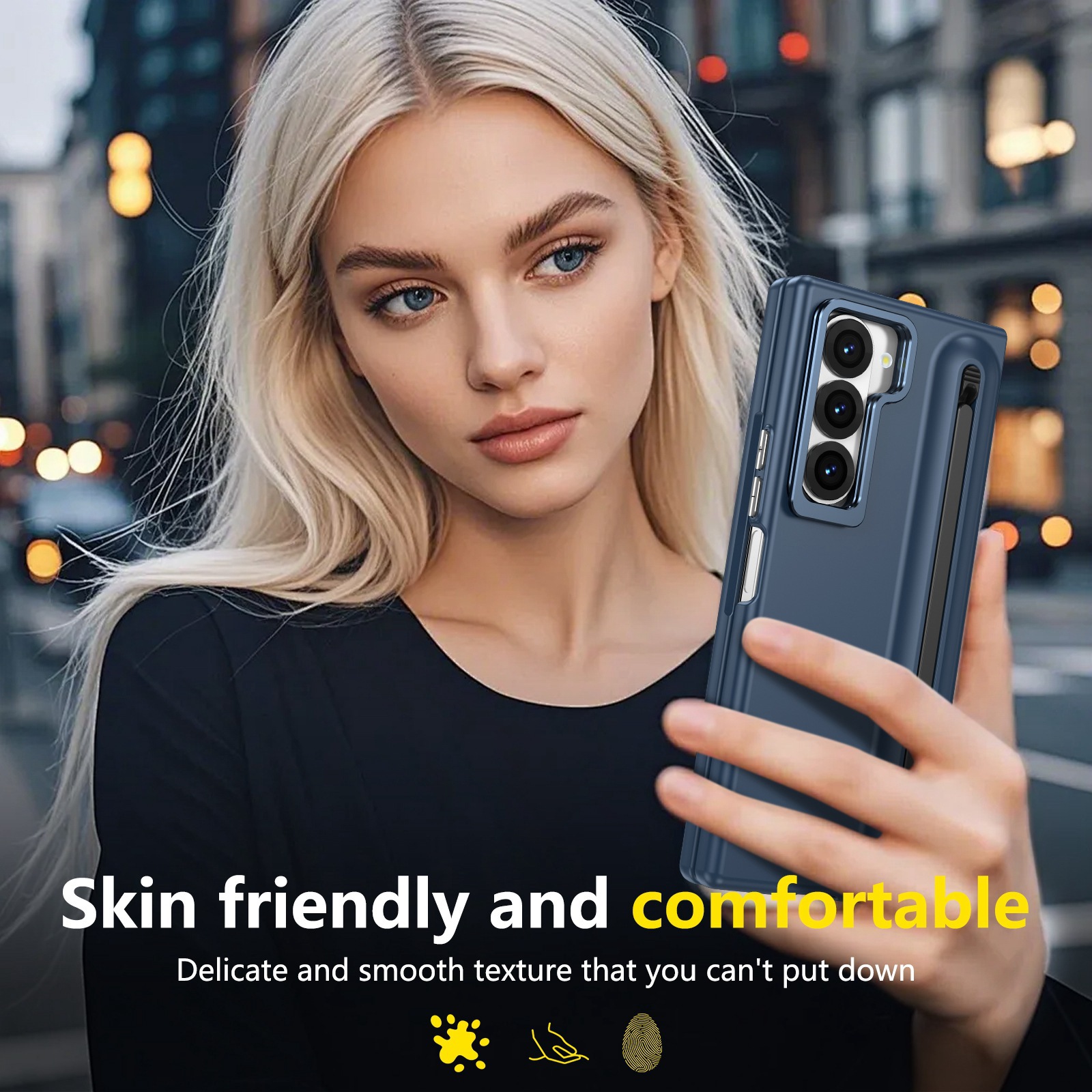 Compatible with Samsung Z Fold8 Ultra phone case 7/6/5 lens holder spring-loaded pen slot 4/3 drop-proof protective case