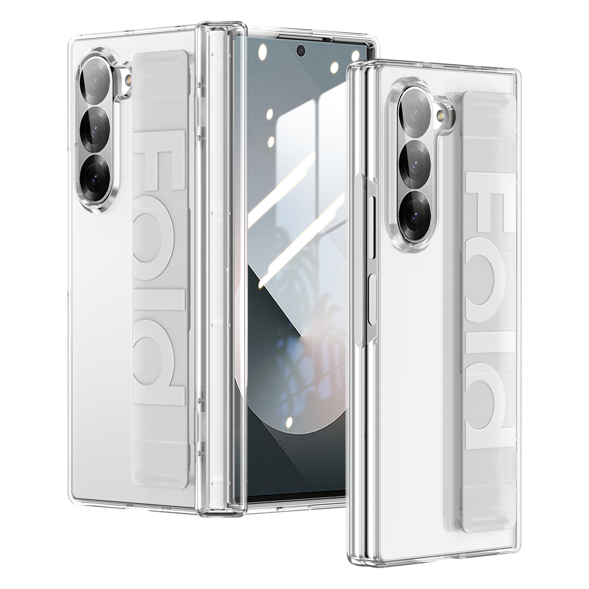 Compatible with Samsung Z Fold8U phone case, 7/6/5 wrist strap, central hinge, full coverage, foldable screen, drop-proof protective case.