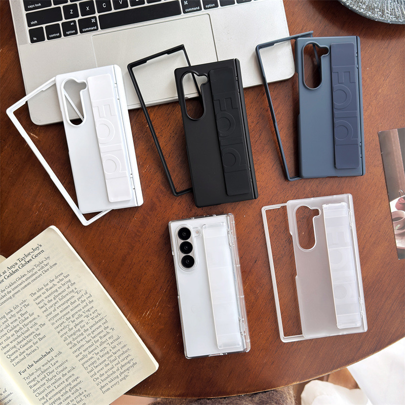 Compatible with Samsung Z Fold8U phone case, 7/6/5 wrist strap, central hinge, full coverage, foldable screen, drop-proof protective case.