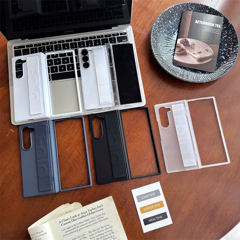 Compatible with Samsung Z Fold8U phone case, 7/6/5 wrist strap, central hinge, full coverage, foldable screen, drop-proof protective case.